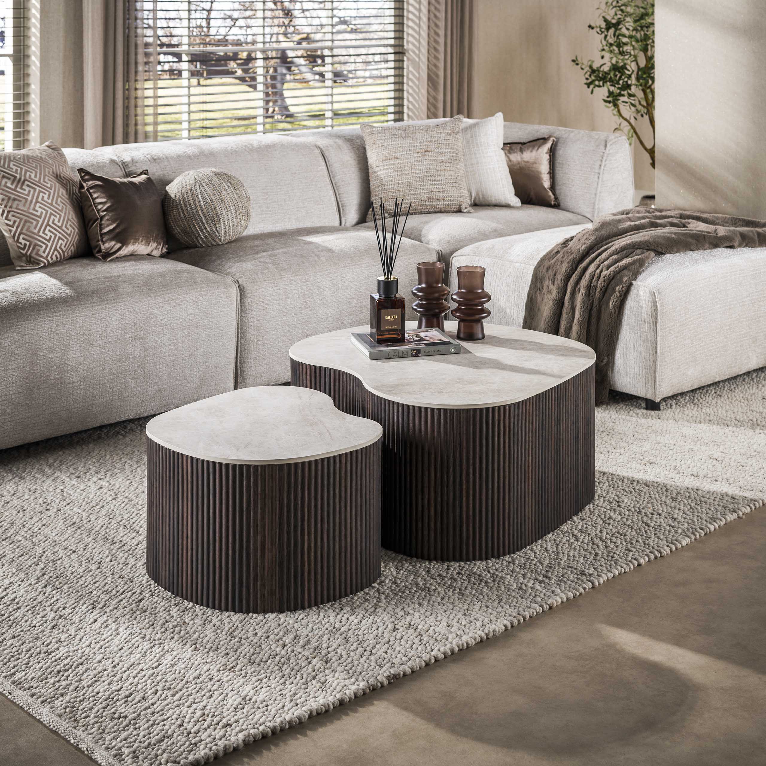 Coffee table Ceramo medio set of 2 / 3D ceramic Taj Mahal - Zijlstra