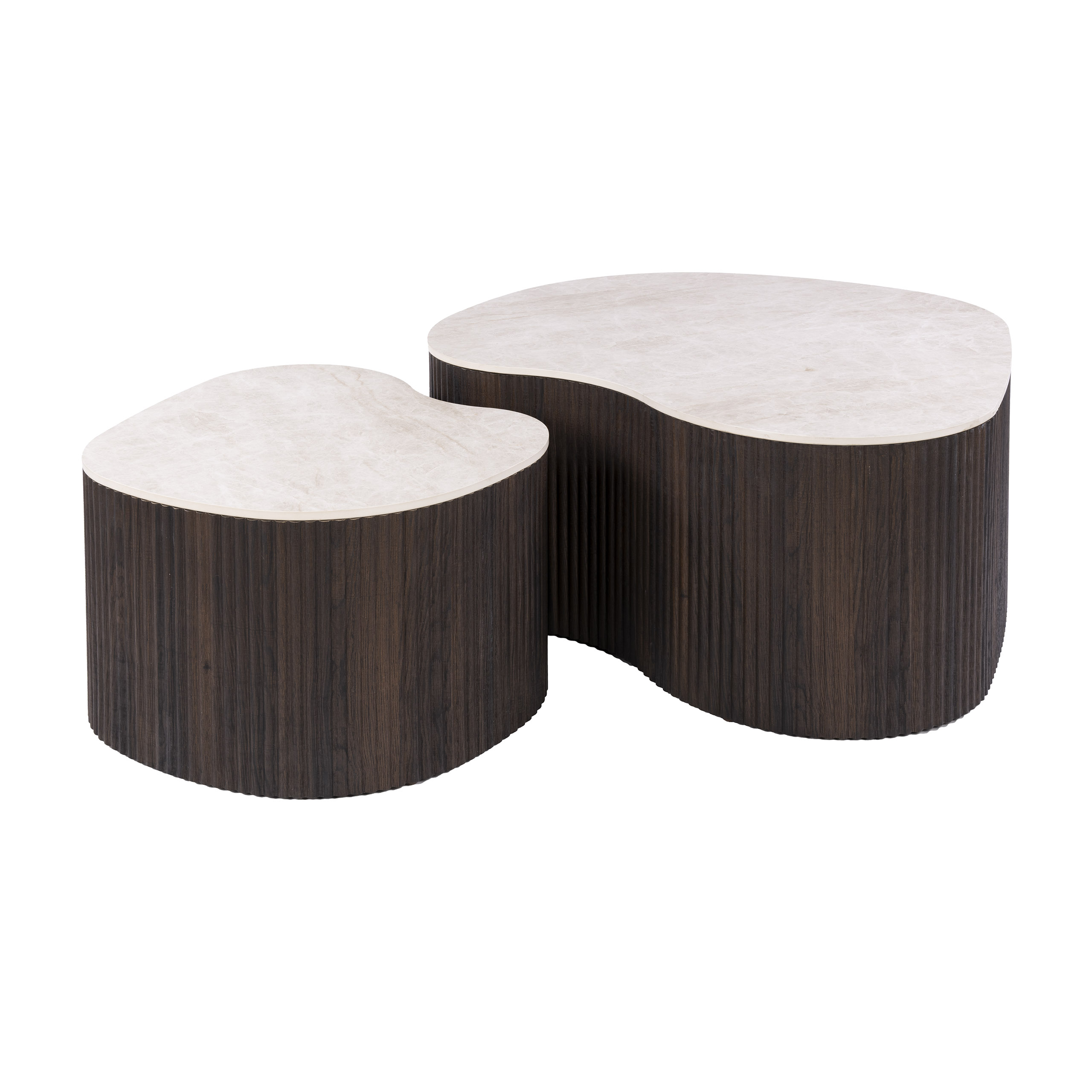 Couchtisch-Set Ceramo medio (2-teilig) in 3D-Keramik Taj Mahal - Emmo Design