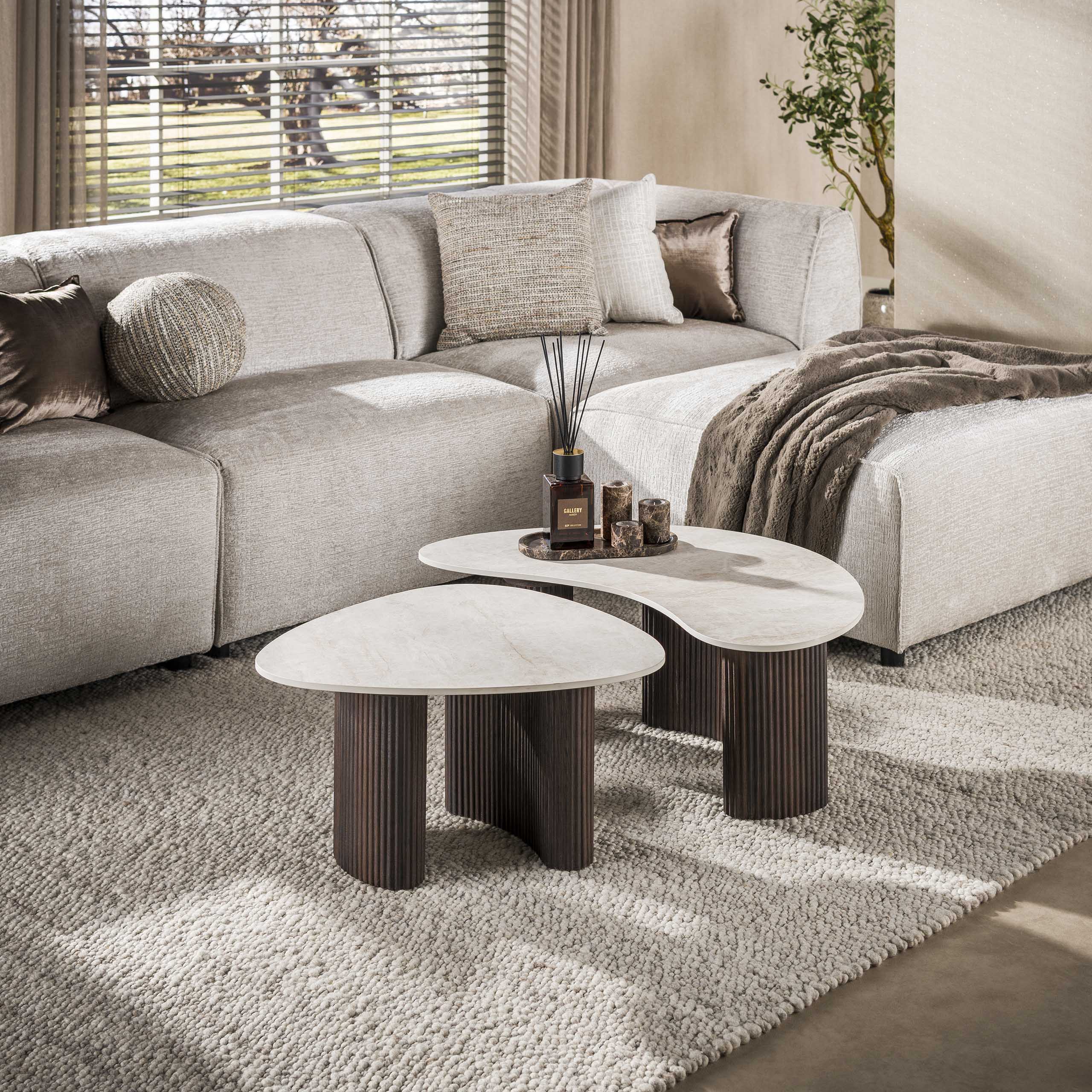 Coffee table Ceramo organic set of 2 / 3D ceramic Taj Mahal - Zijlstra