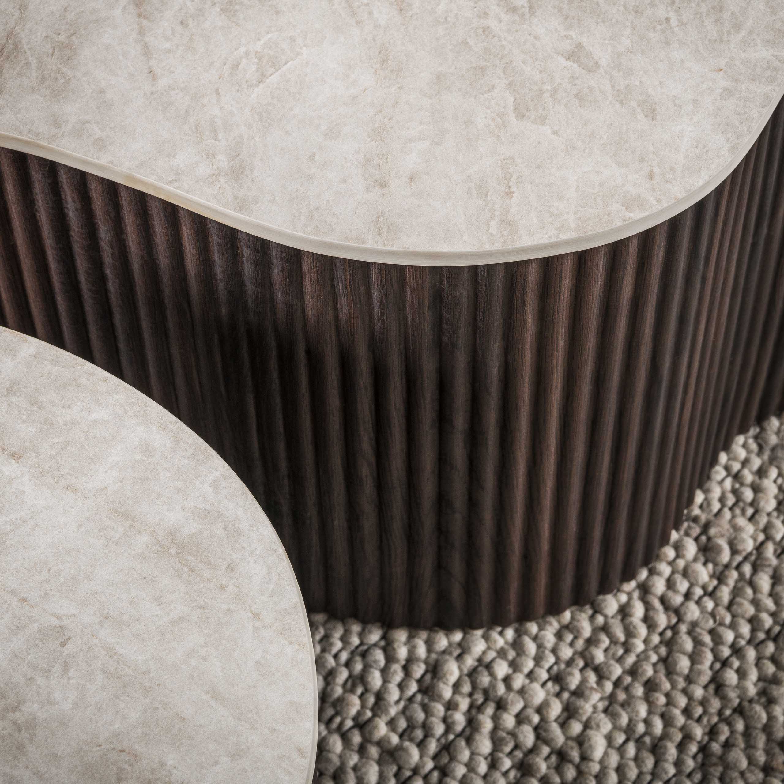 Couchtisch-Set Ceramo grande (2-teilig) in 3D-Keramik Taj Mahal - Emmo Design