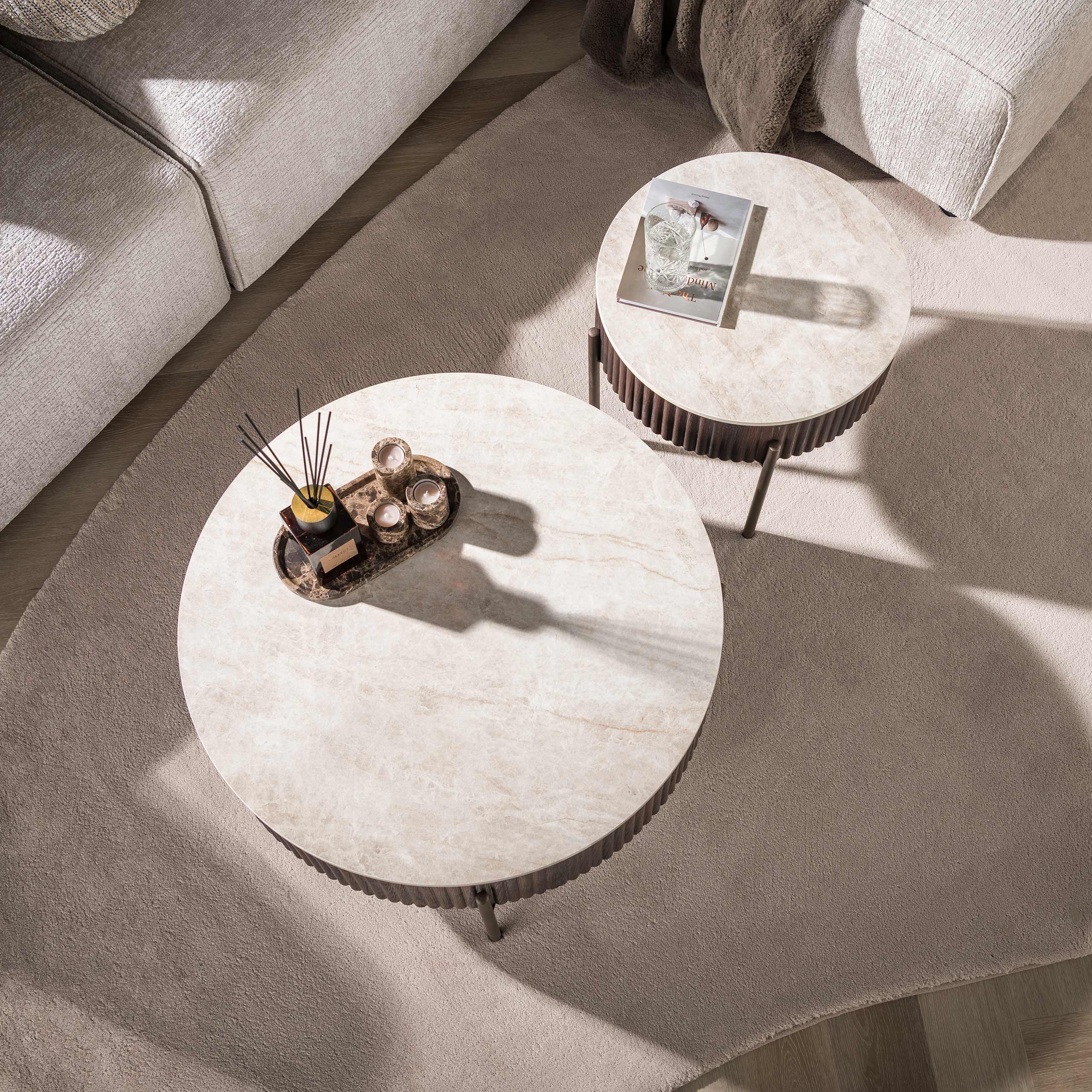 Salontafel Ceramo rond set van 2 / 3D keramiek Taj Mahal - Zijlstra