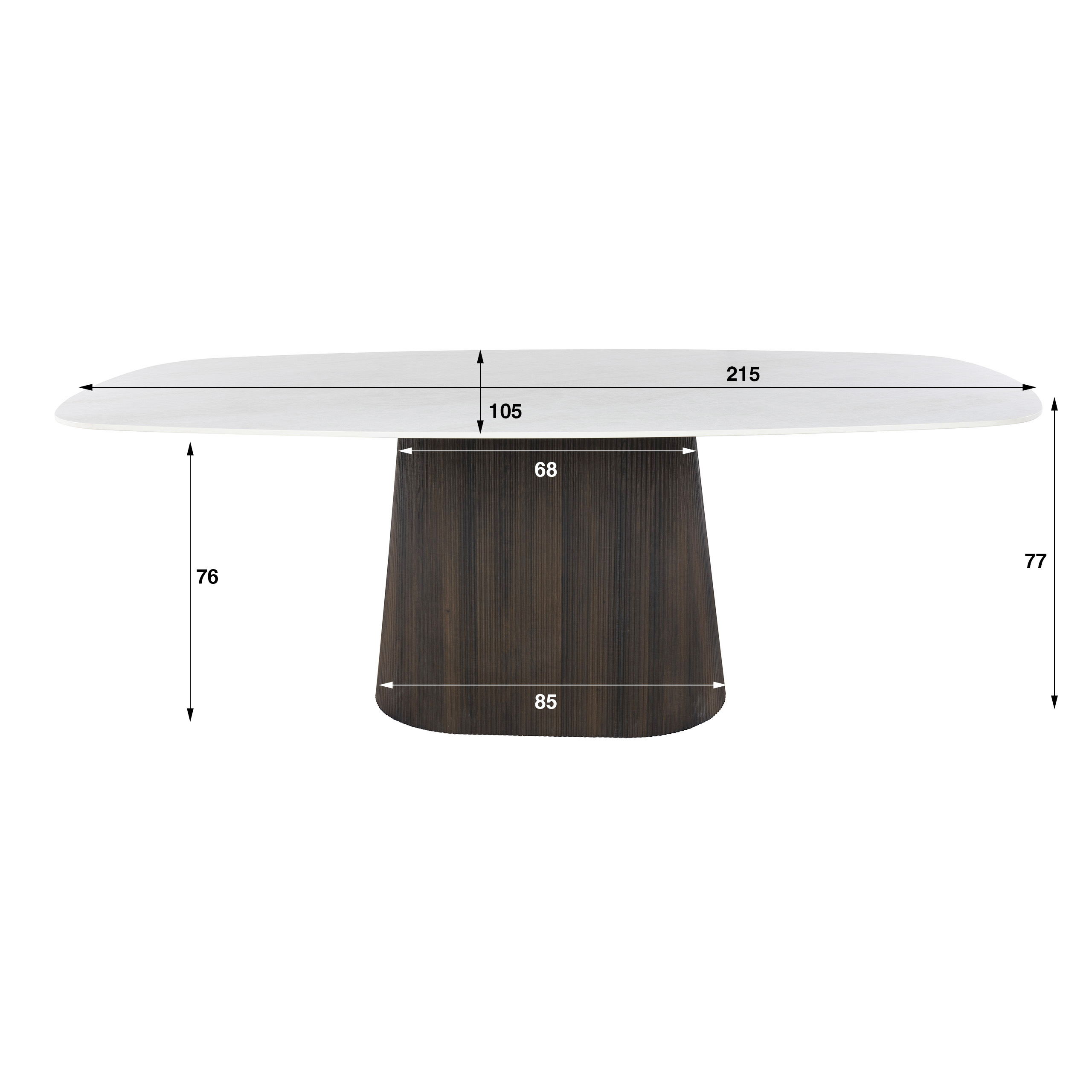 Mesa de comedor Ceramo Centro ovalada danesa 215cm / cerámica 3D Taj Mahal - Zijlstra