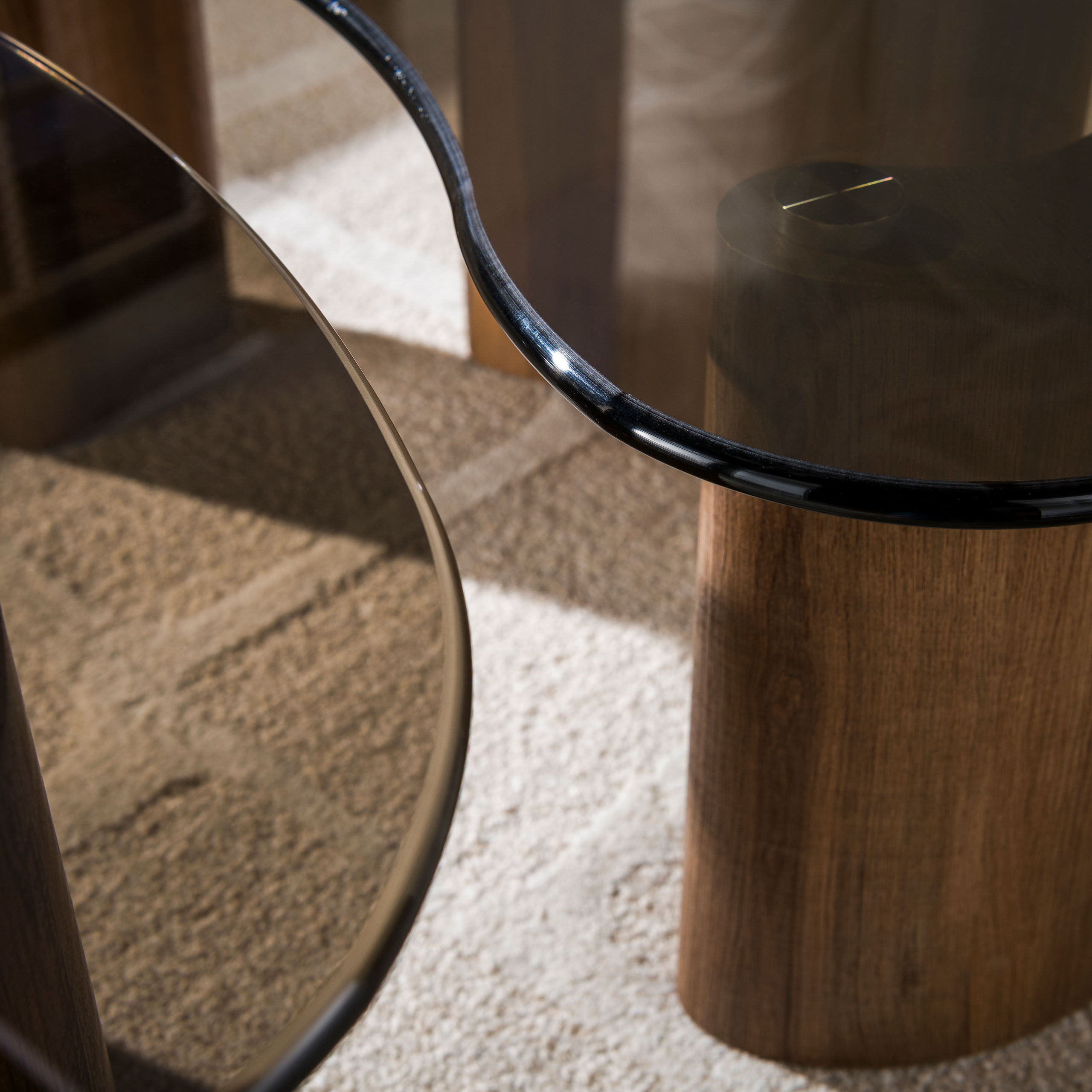 Organisches Couchtisch-Set Tinto (2-teilig) in Bronzeglas (Brons Glas) - Emmo Design