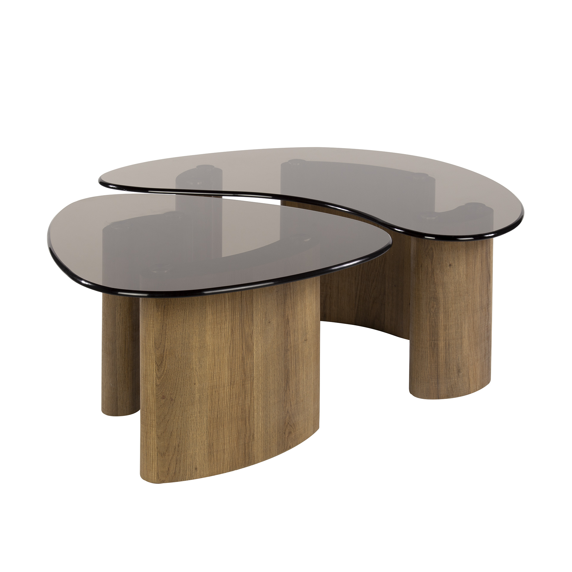 Salontafel Tinto organisch set van 2 / Brons glas - Zijlstra