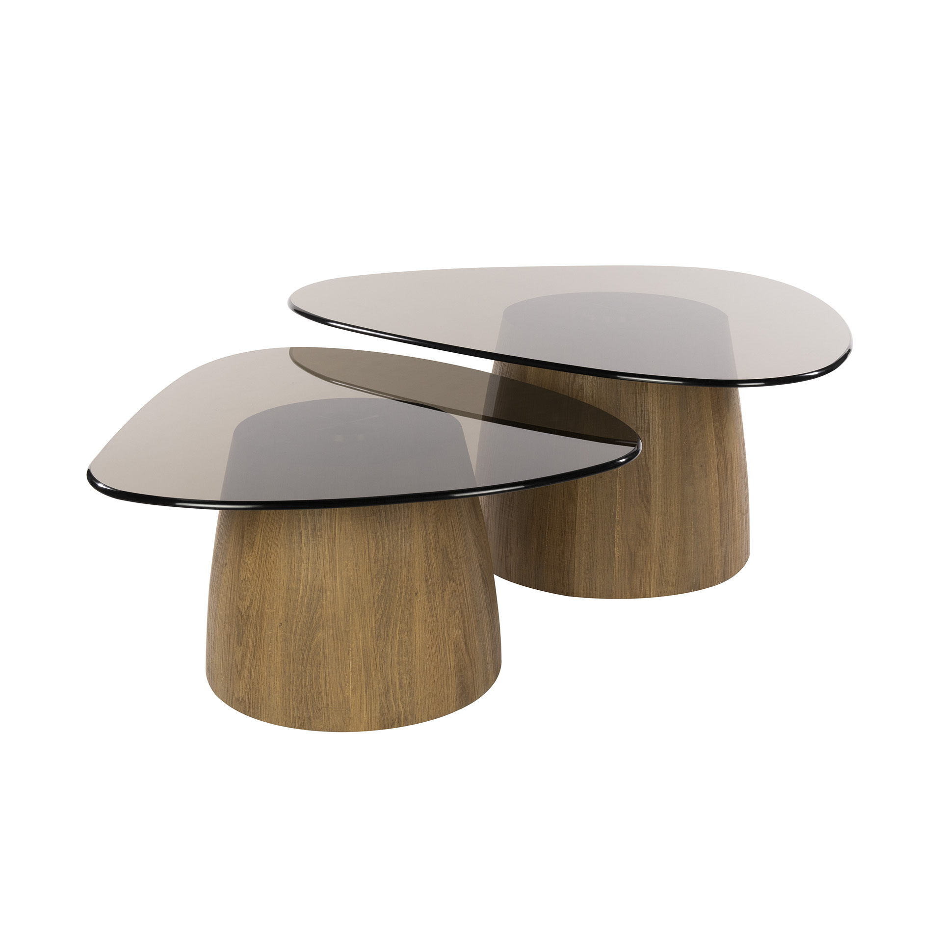 Salontafel Tinto driehoekig set van 2 / Brons glas - Zijlstra