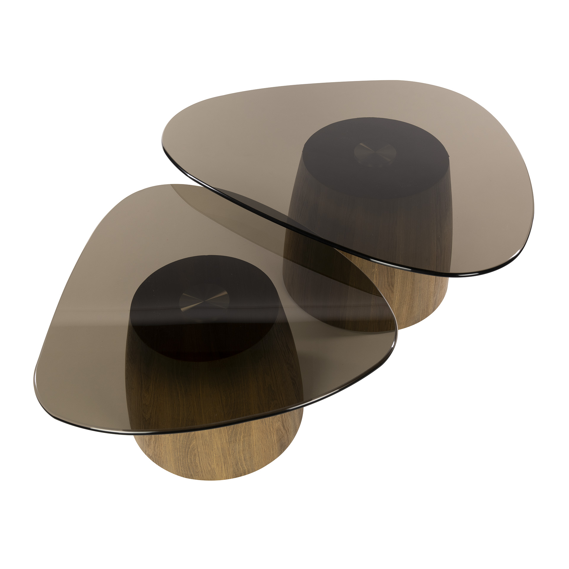 Salontafel Tinto driehoekig set van 2 / Brons glas - Zijlstra