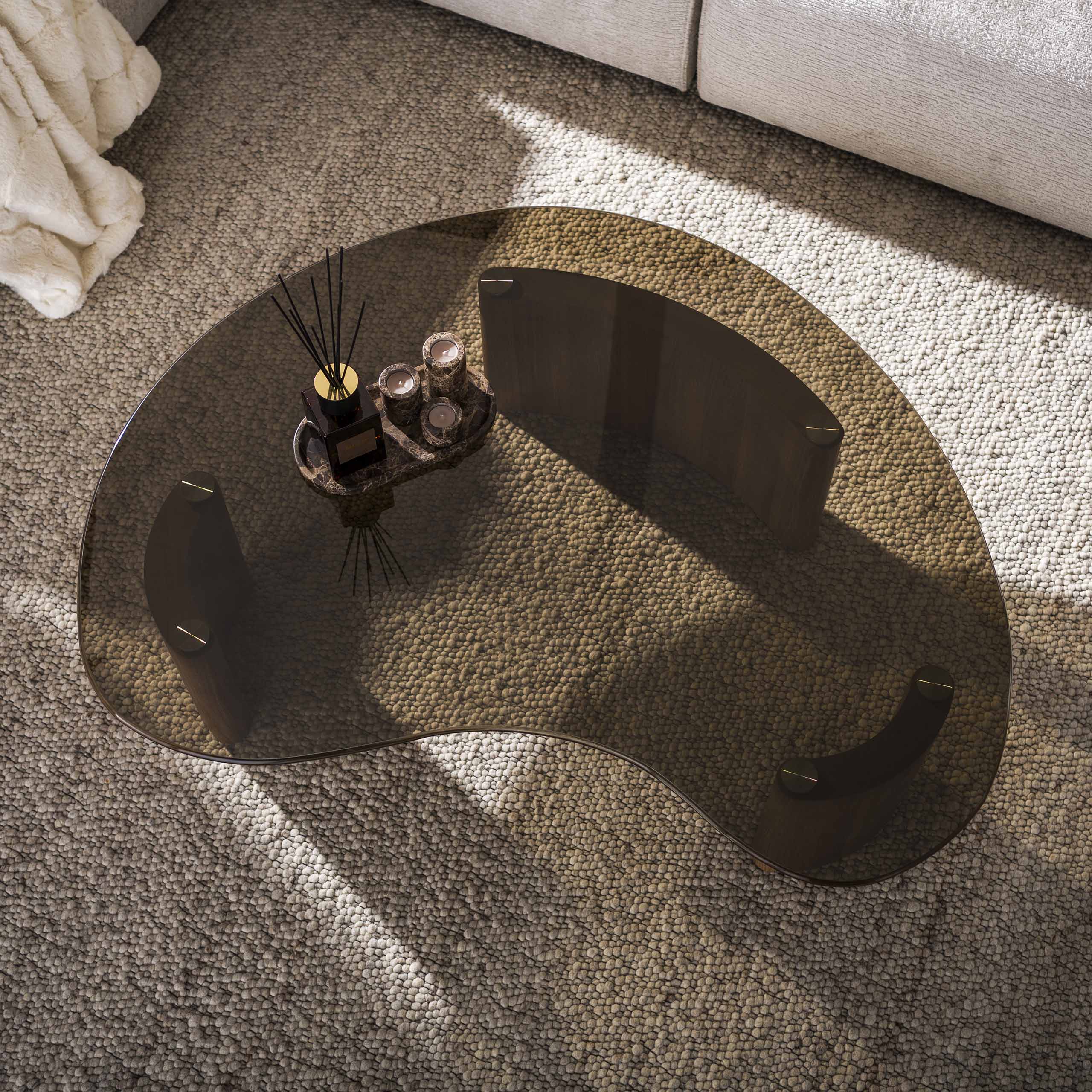 Salontafel Tinto organisch 130cm / Brons glas - Zijlstra