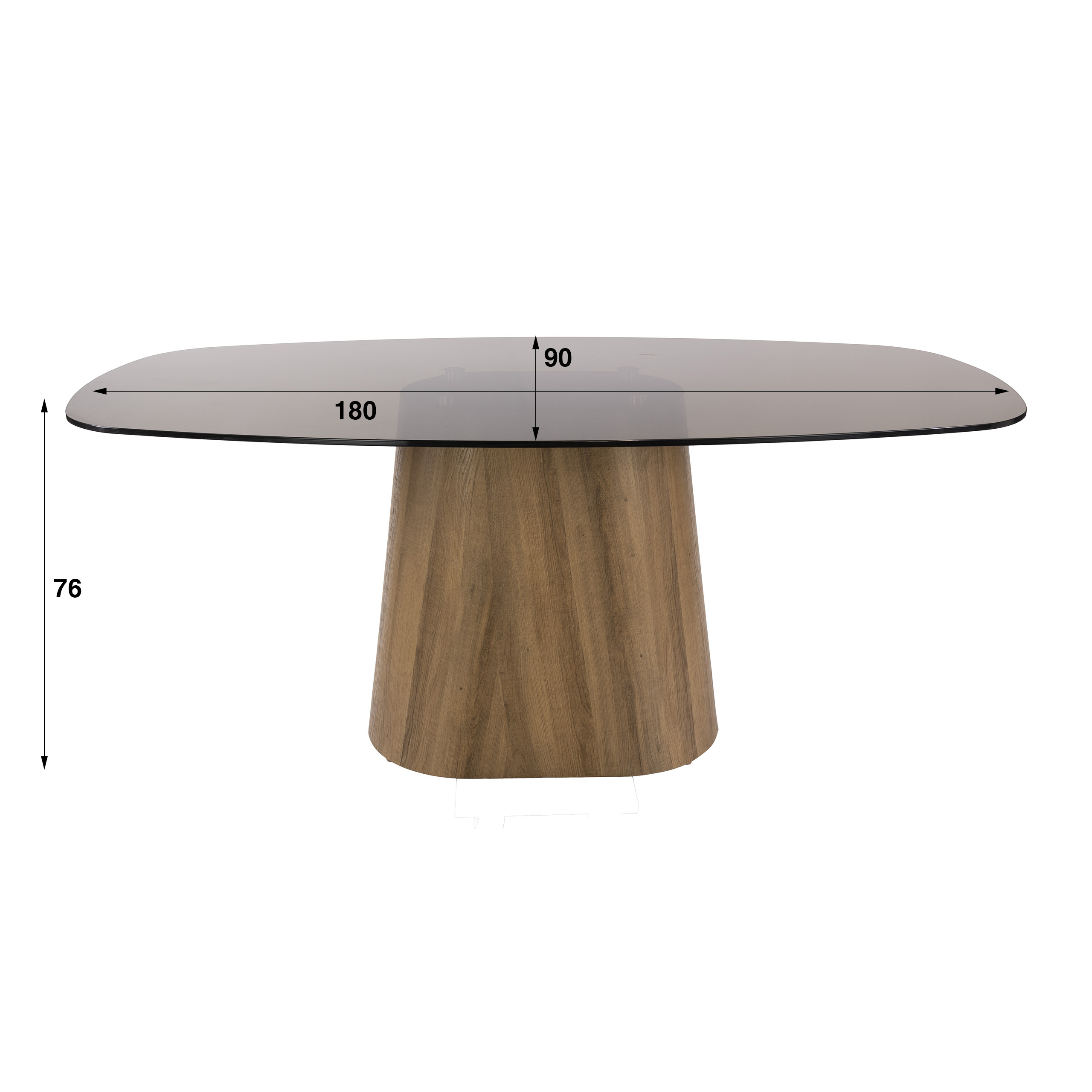 Eettafel Tinto Centro deens ovaal 180cm / Brons glas - Zijlstra