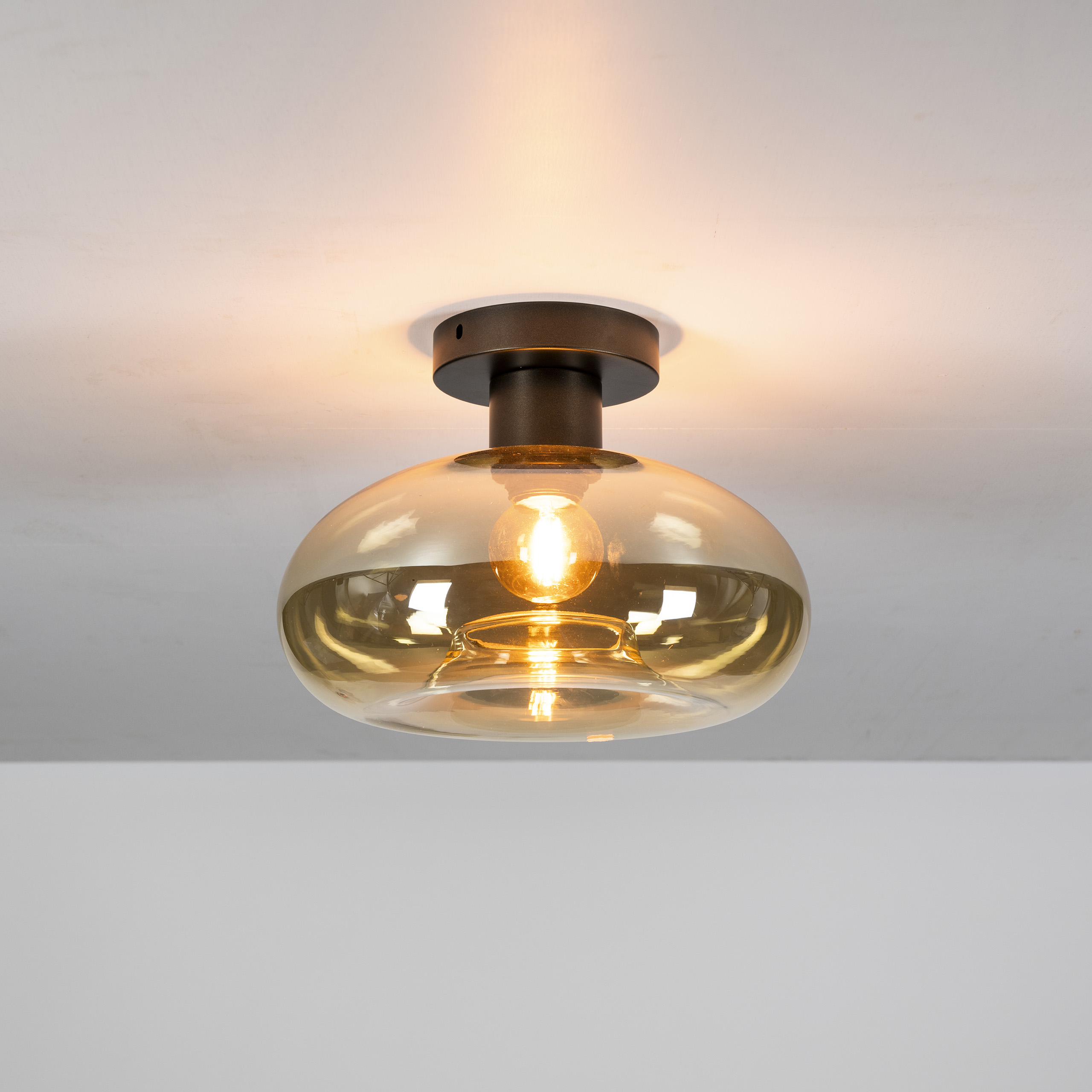 Plafondlamp Soll 1-lichts / Amber glas - Zijlstra