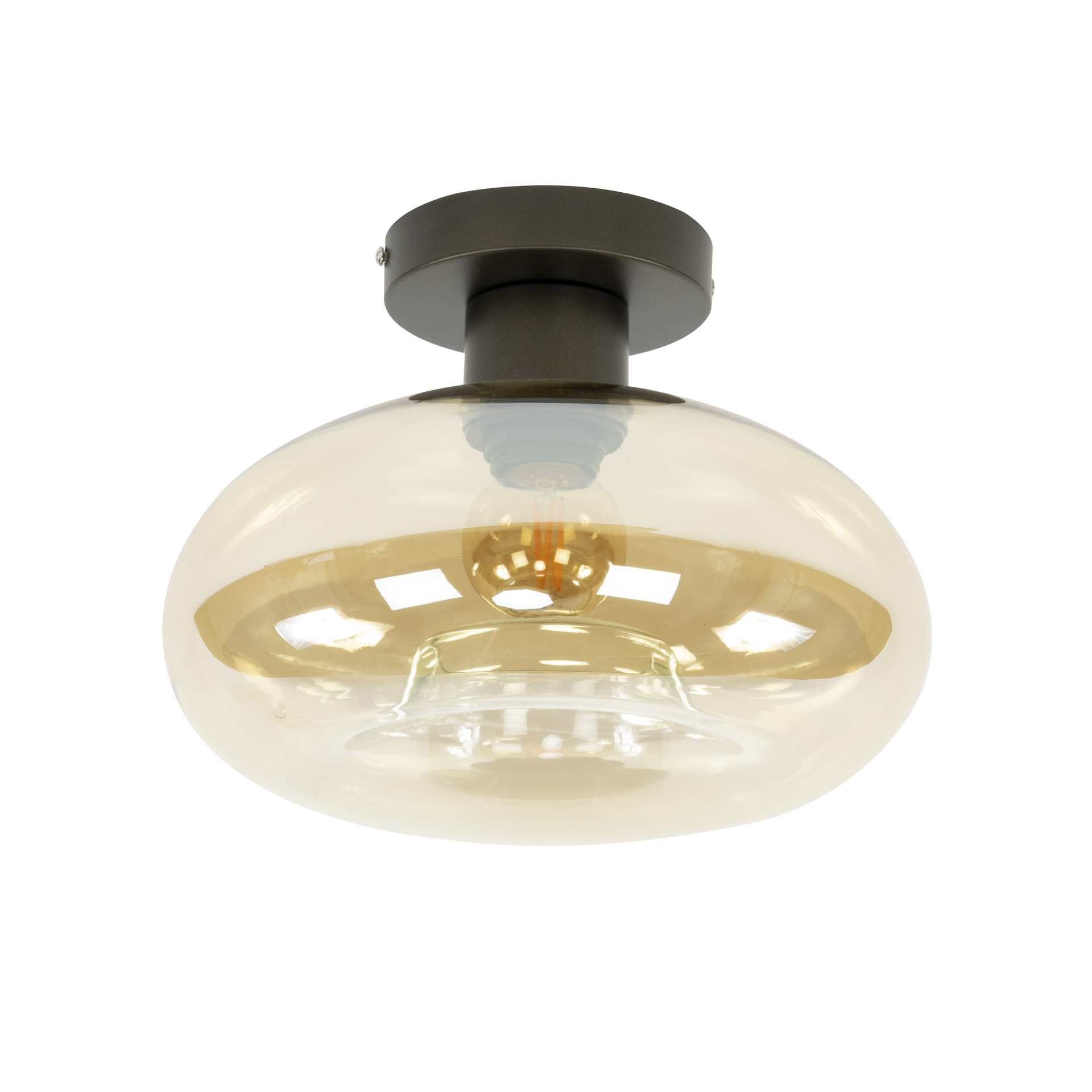 Plafondlamp Soll 1-lichts / Amber glas - Zijlstra