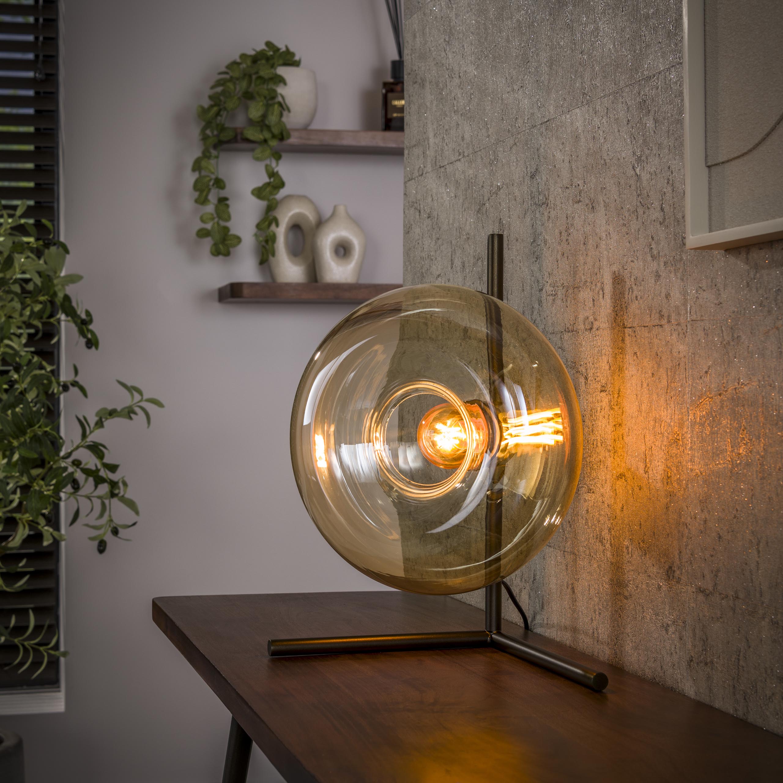 Table lamp Soll 1-light / Amber glass - Zijlstra