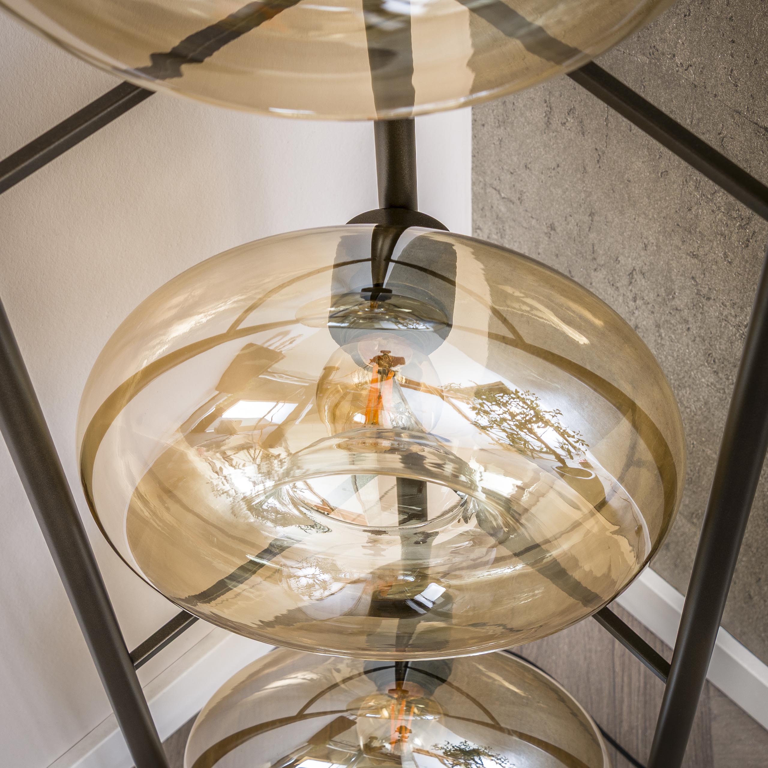 Vloerlamp Soll 4-lichts / Amber glas - Zijlstra