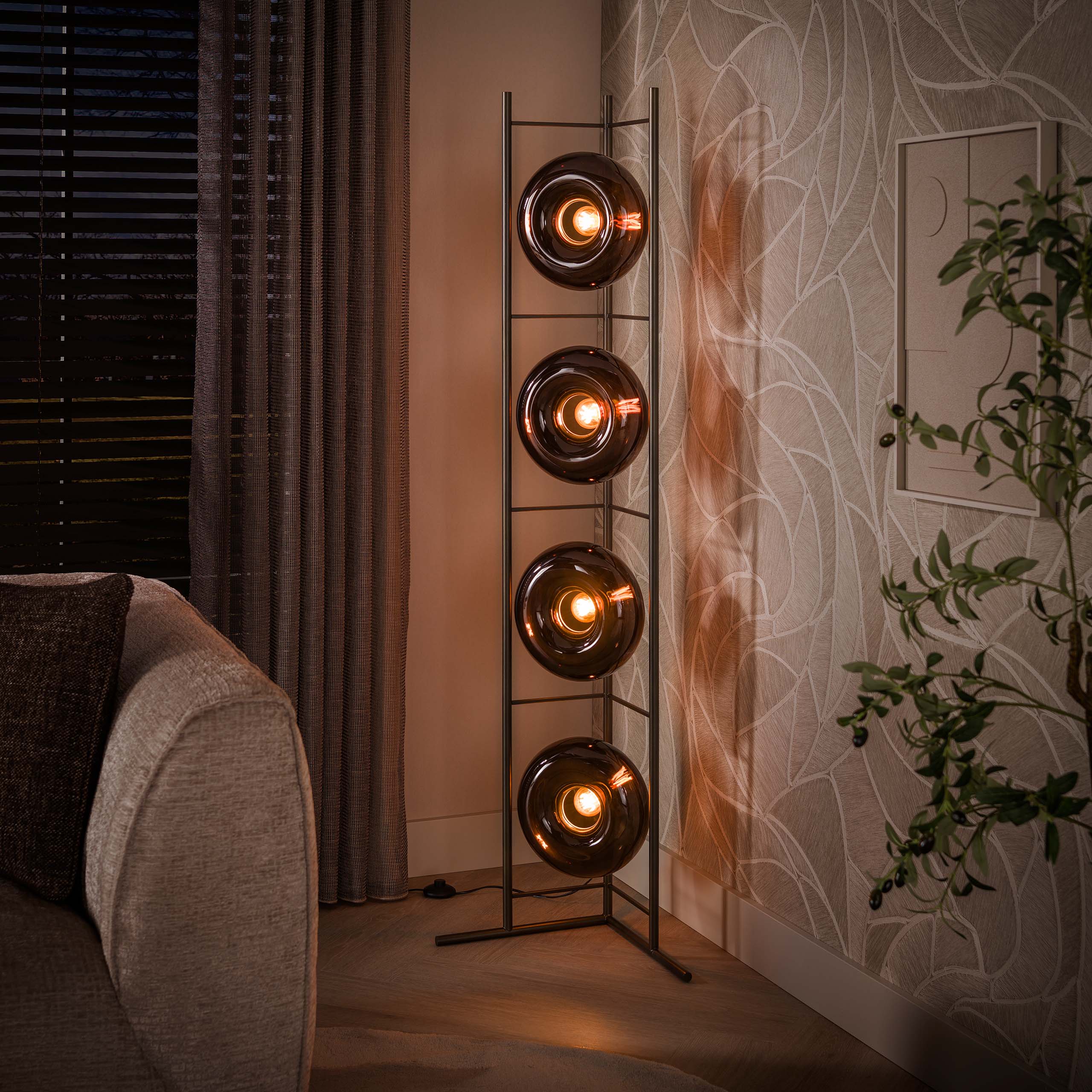 Floor lamp Soll 4-light / Sienna brown - Zijlstra