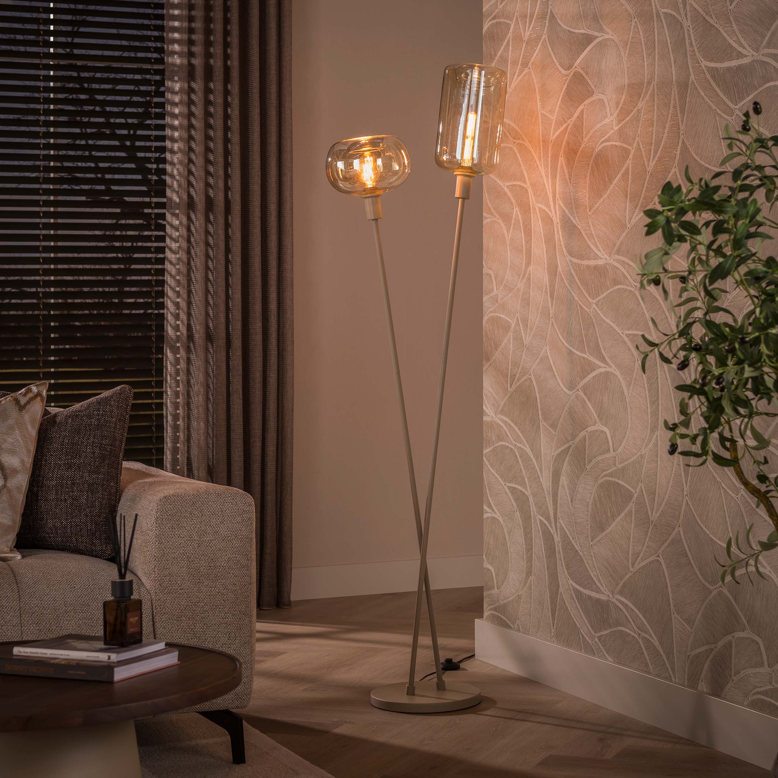 Floor Lamp Serene 2-light / Beige - Zijlstra