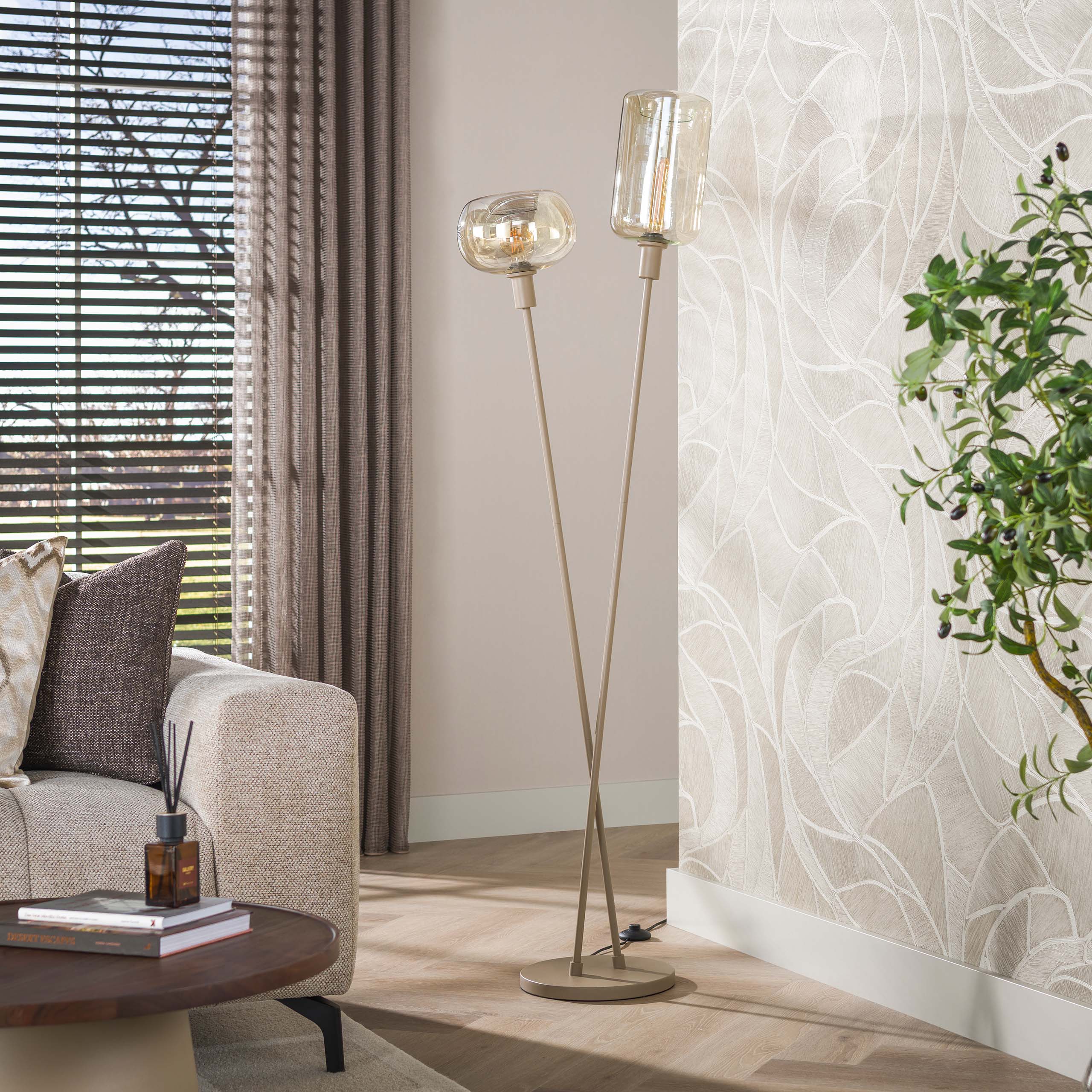Stehleuchte Serene 2-flammig / Beige - Zijlstra