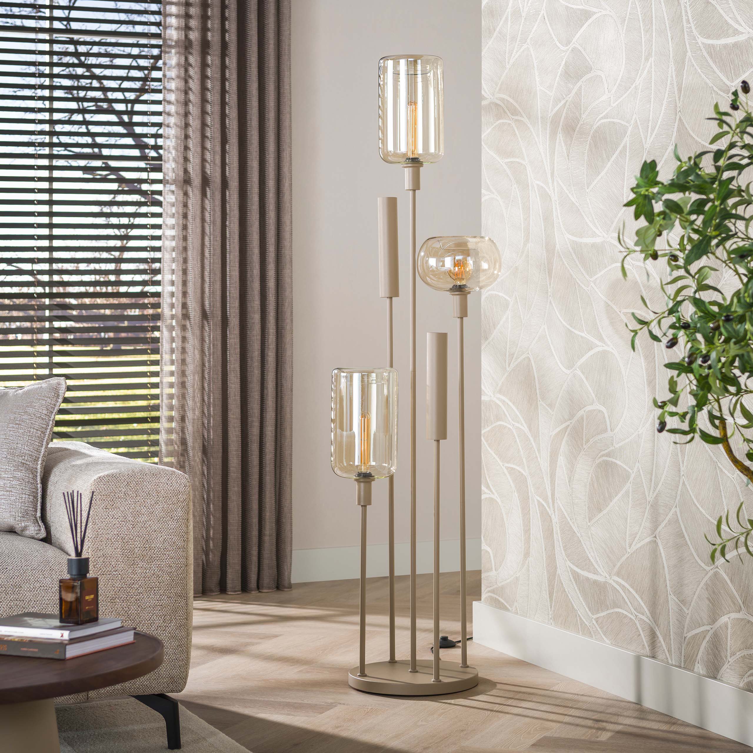 Stehleuchte Serene switch getrapt 2+3-flammig in Beige - Emmo Design