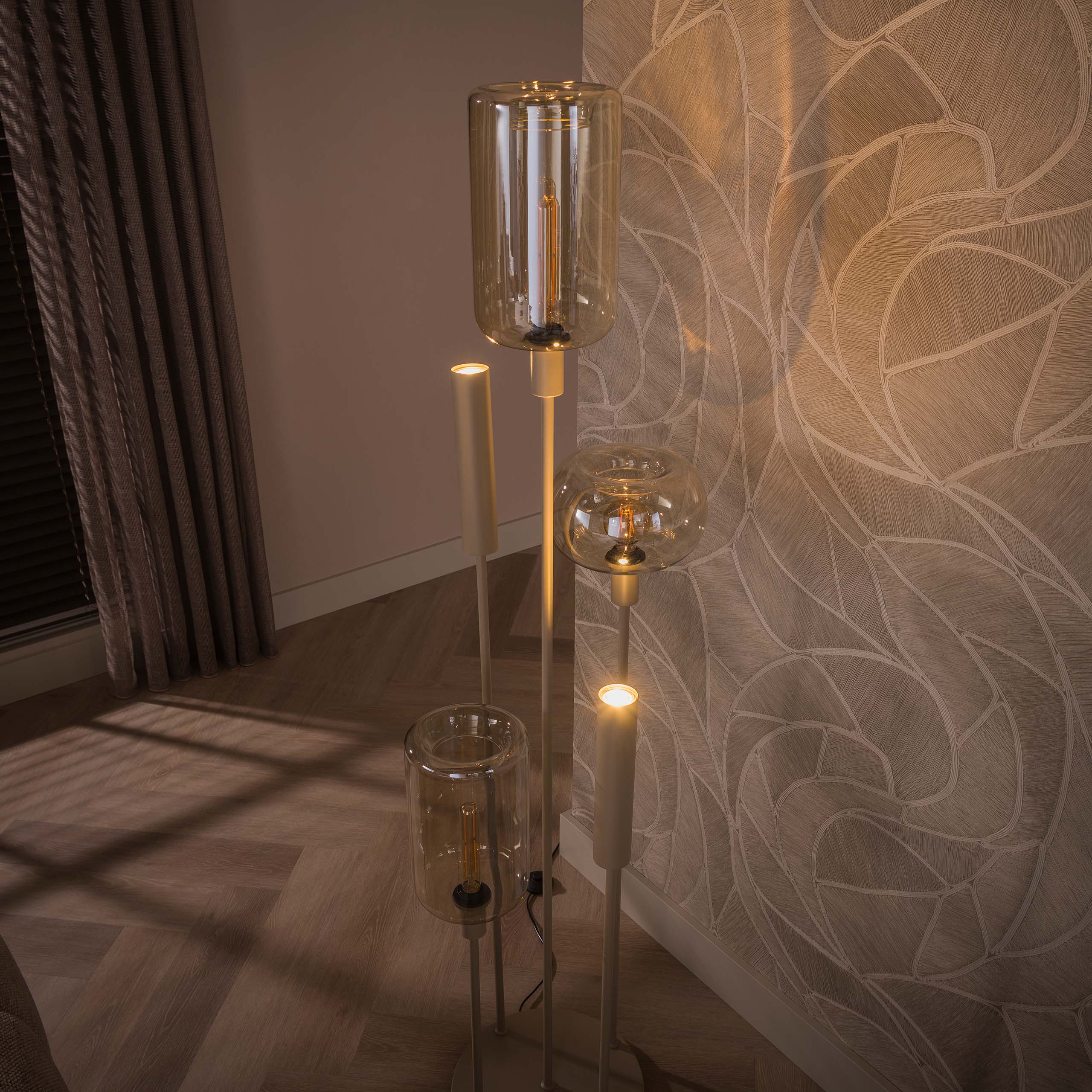 Stehleuchte Serene switch getrapt 2+3-flammig in Beige - Emmo Design
