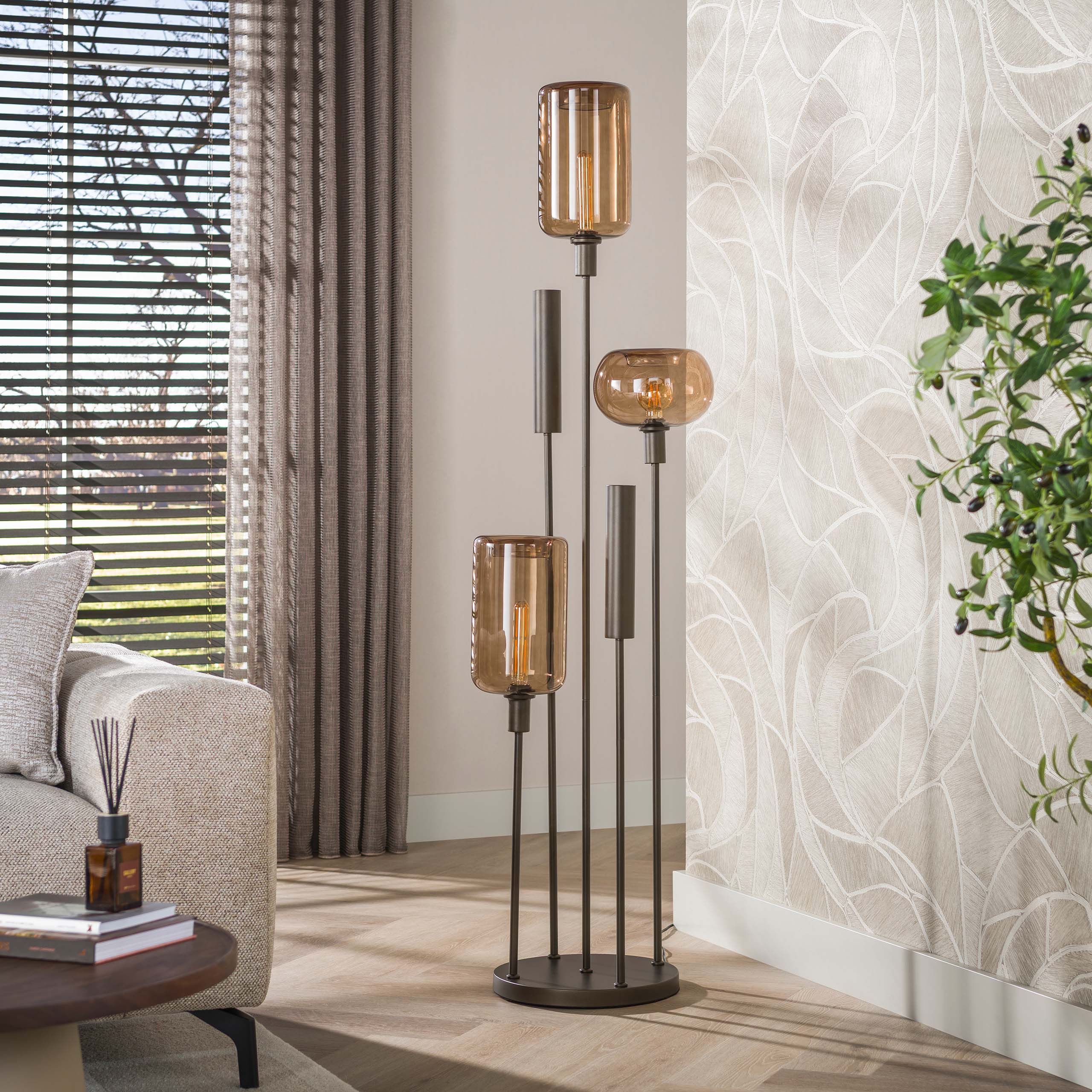 Stehlampe Serene switch gestuft 2+3-flammig / Sienna braun - Zijlstra