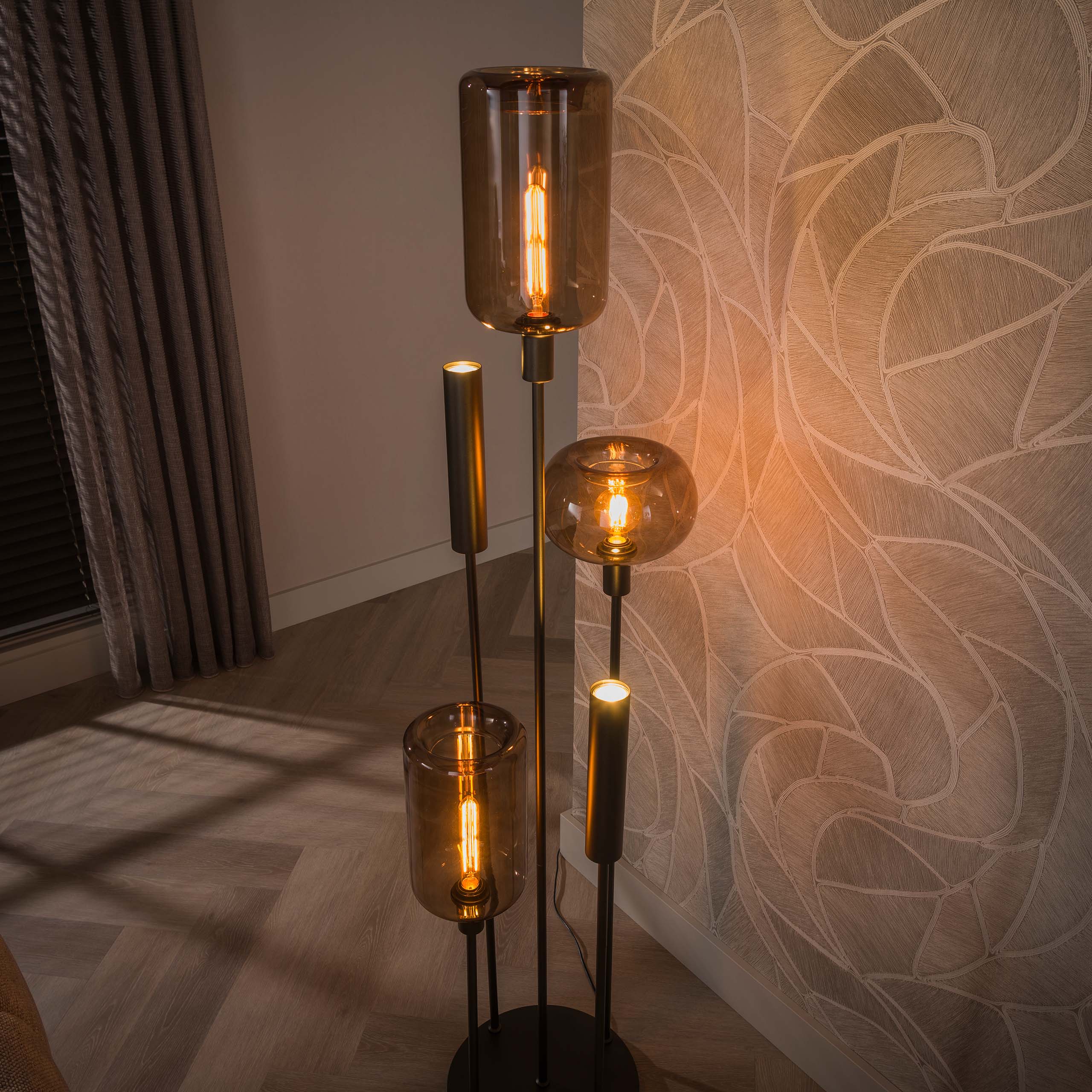 Stehlampe Serene switch gestuft 2+3-flammig / Sienna braun - Zijlstra