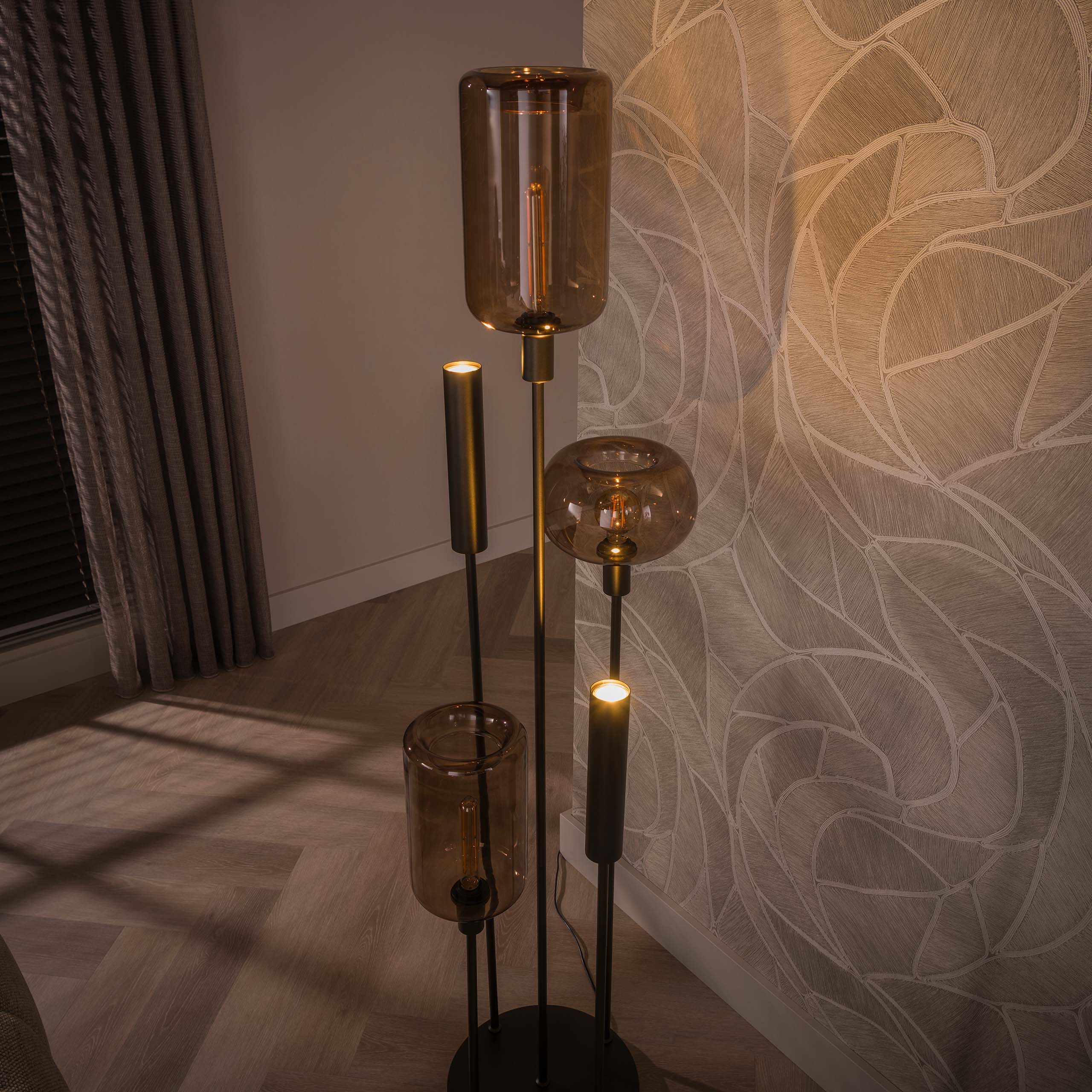 Stehlampe Serene switch gestuft 2+3-flammig / Sienna braun - Zijlstra
