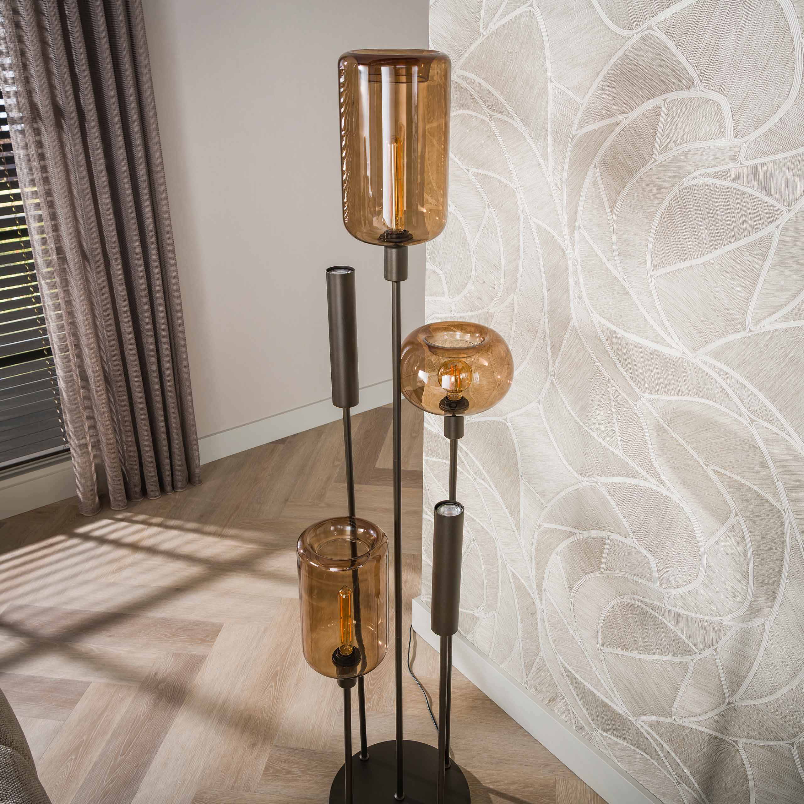 Stehlampe Serene switch gestuft 2+3-flammig / Sienna braun - Zijlstra