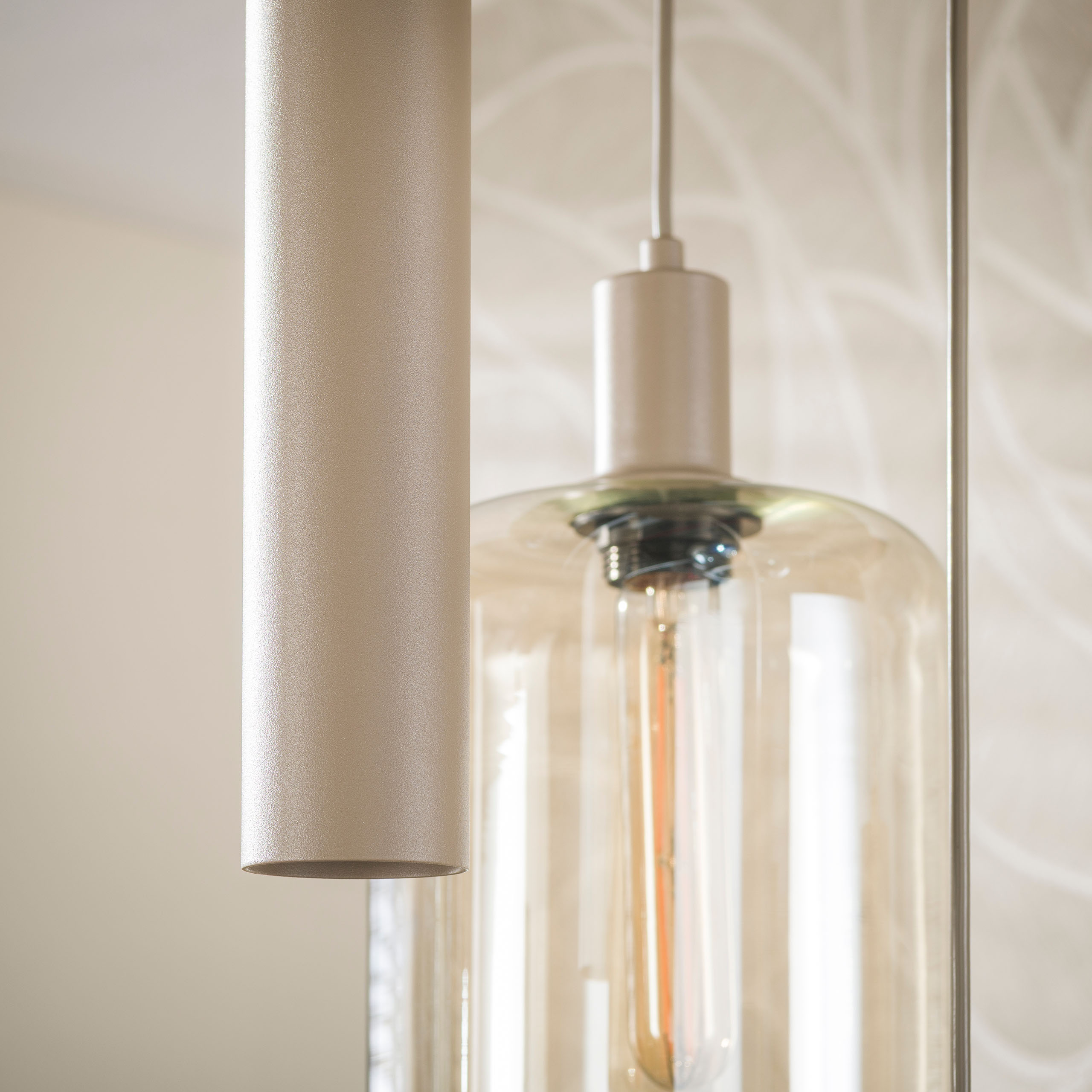 Lámpara colgante Serene escalonada 5 luces / Beige - Zijlstra