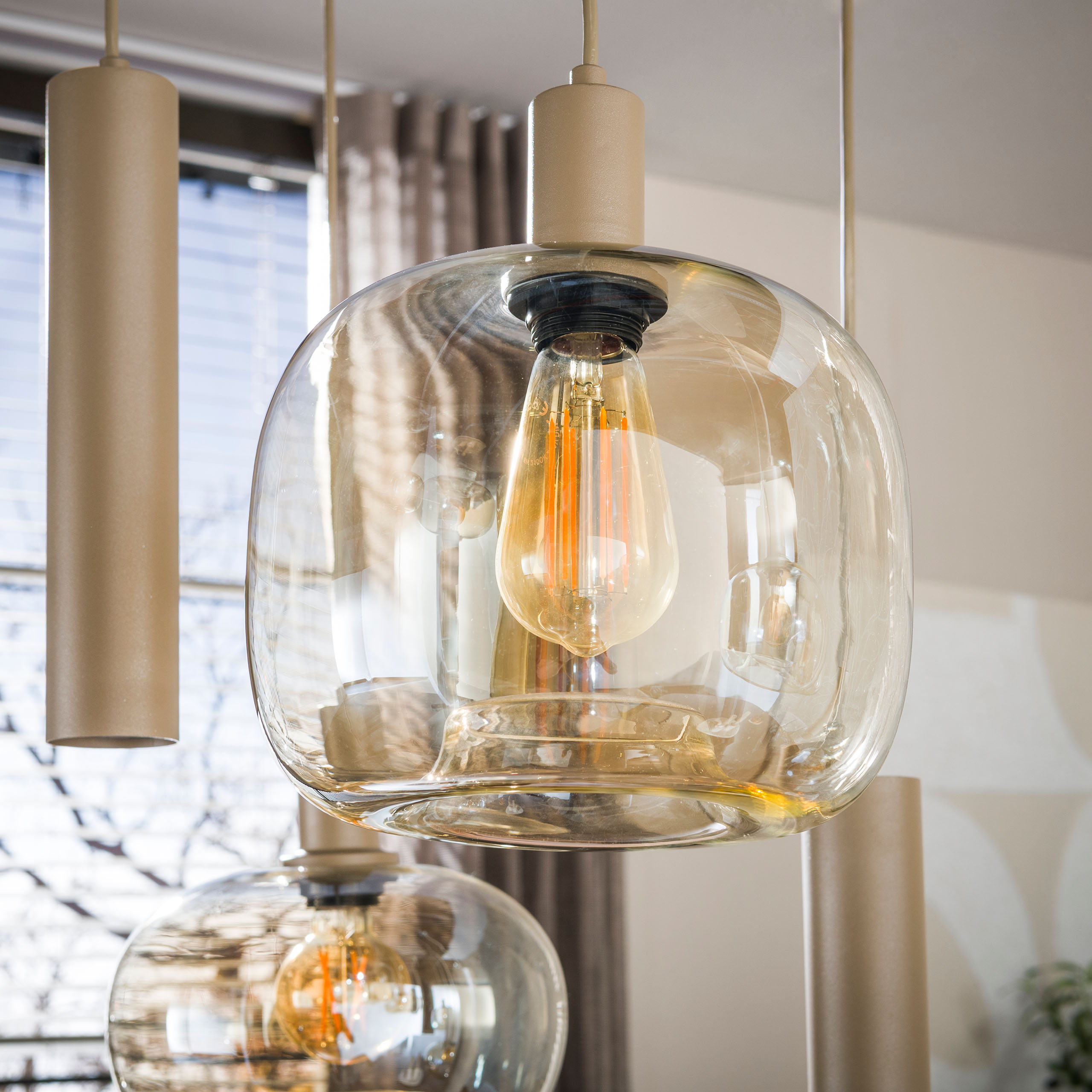Hanglamp Serene 5+4-lichts / Beige - Zijlstra