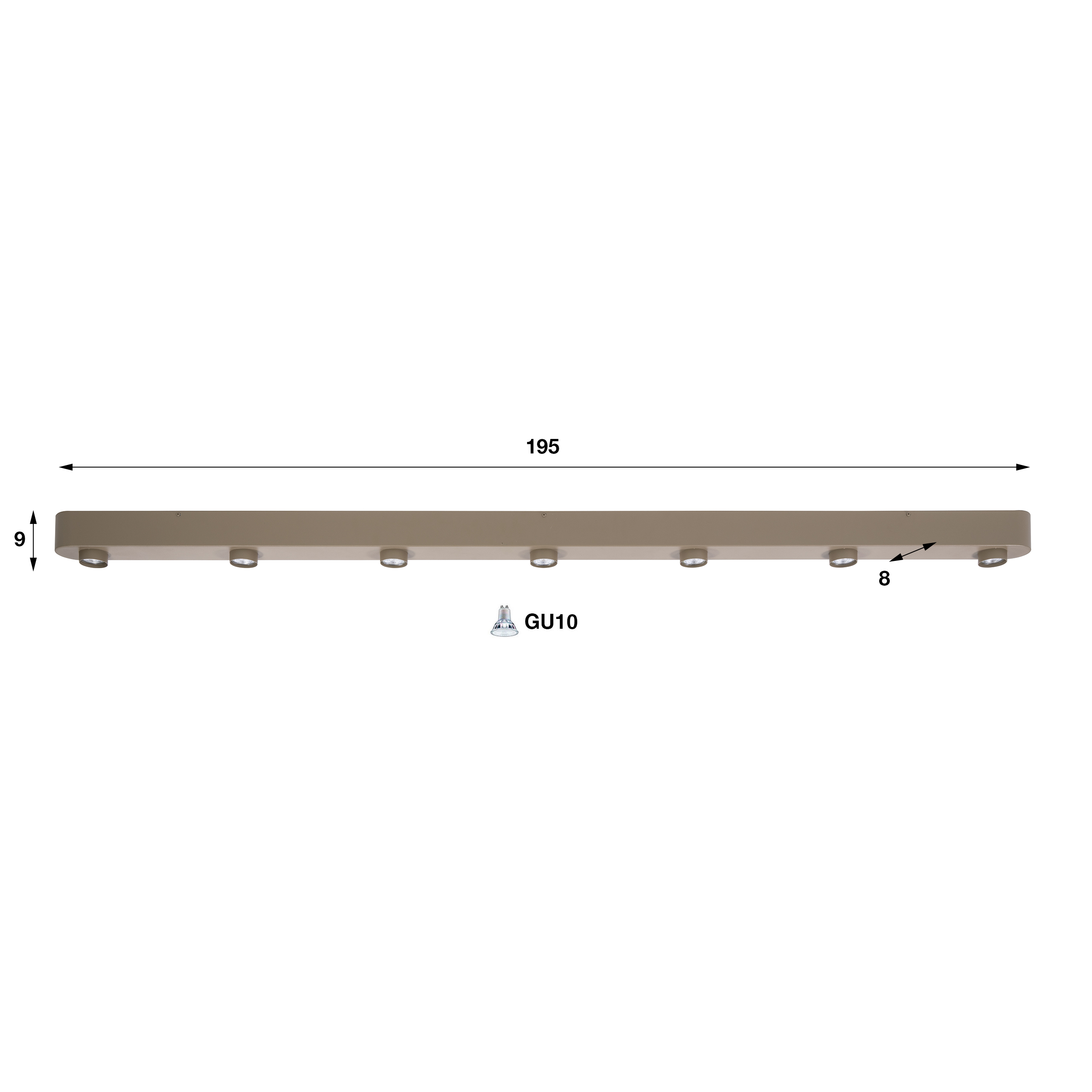 Deckenleuchte Bar 7-flammig in Beige - Emmo Design