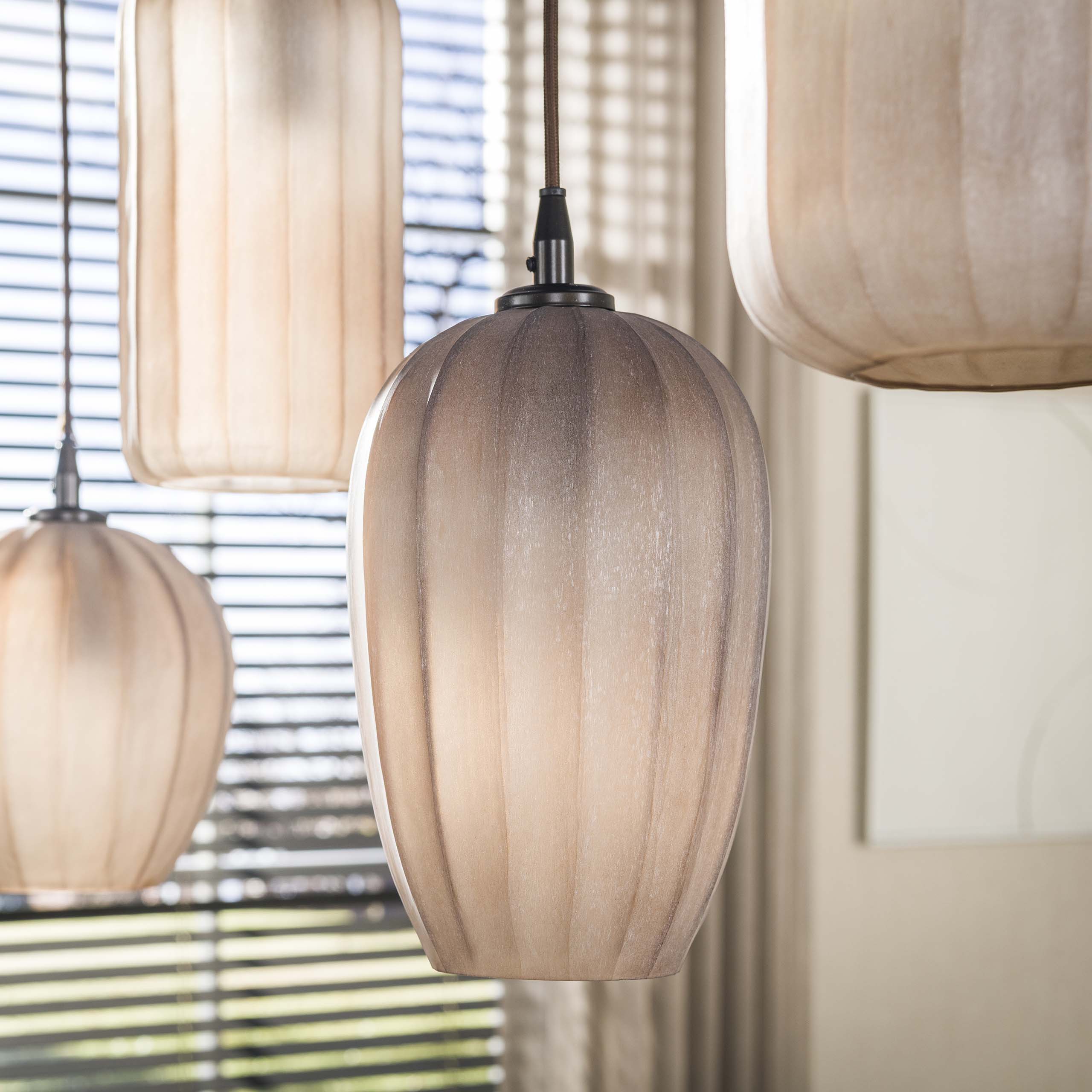 Hanglamp Altura 5-lichts / Sienna bruin-frosted - Zijlstra