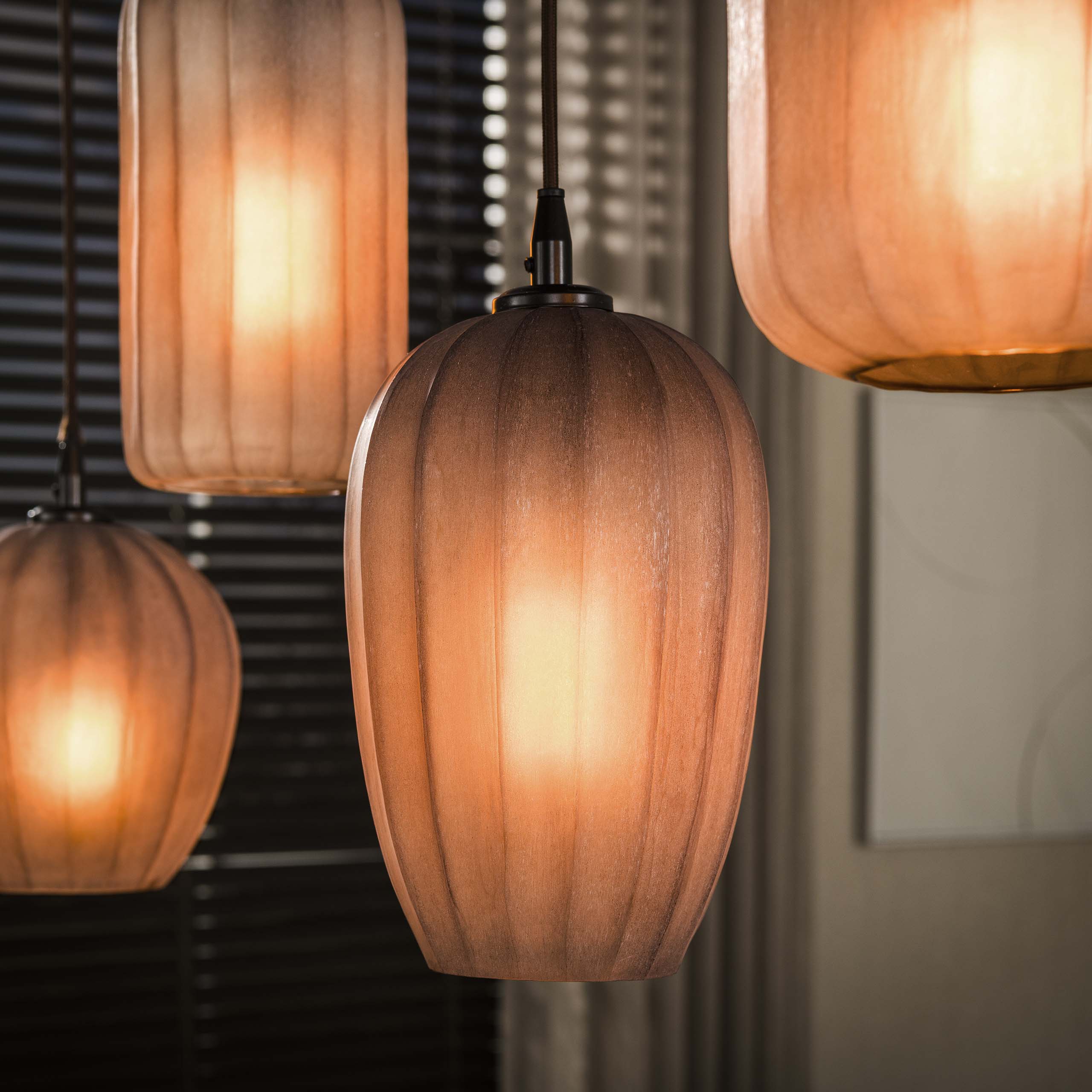Hanglamp Altura 5-lichts / Sienna bruin-frosted - Zijlstra