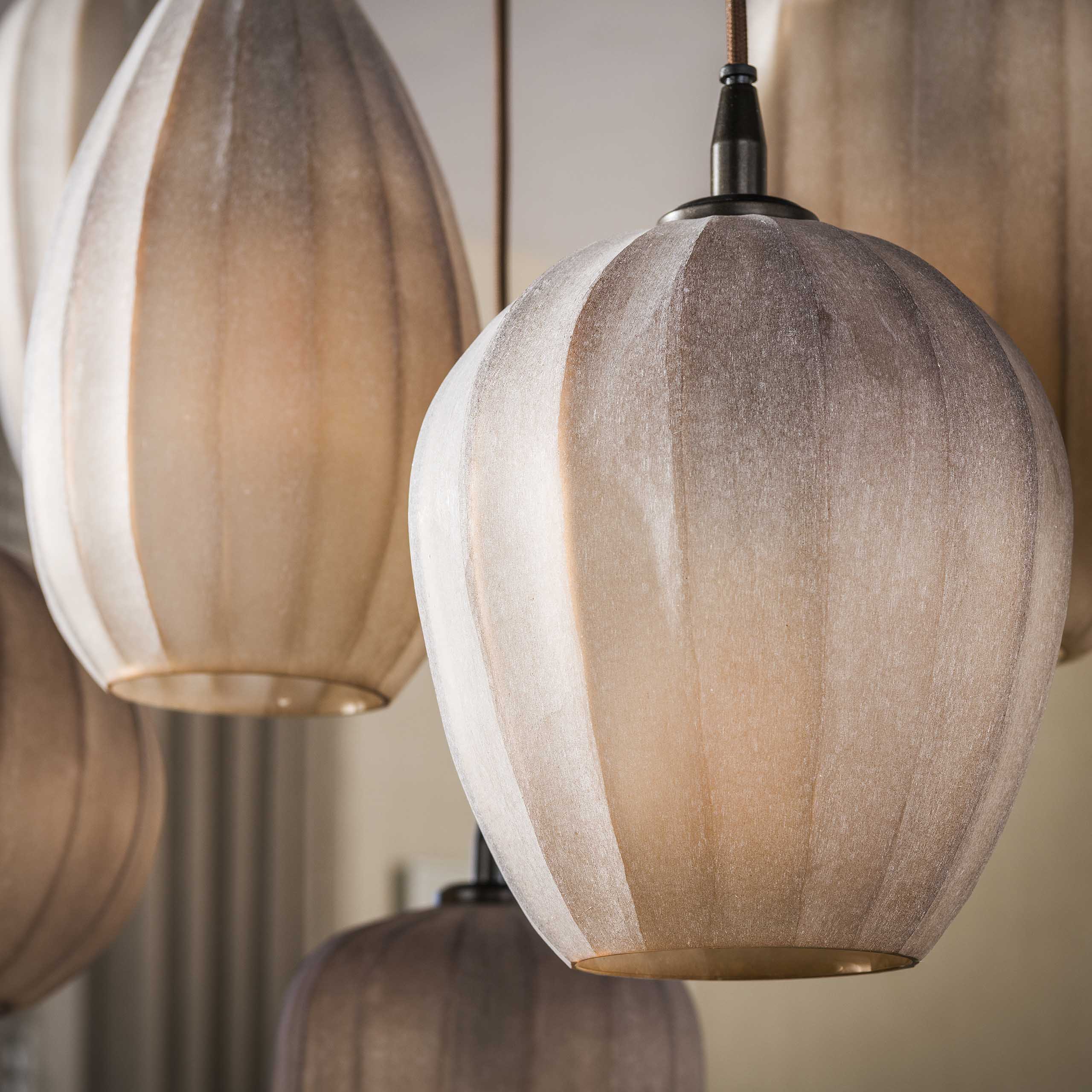 Hanglamp Altura 4+3-lichts / Sienna bruin-frosted - Zijlstra
