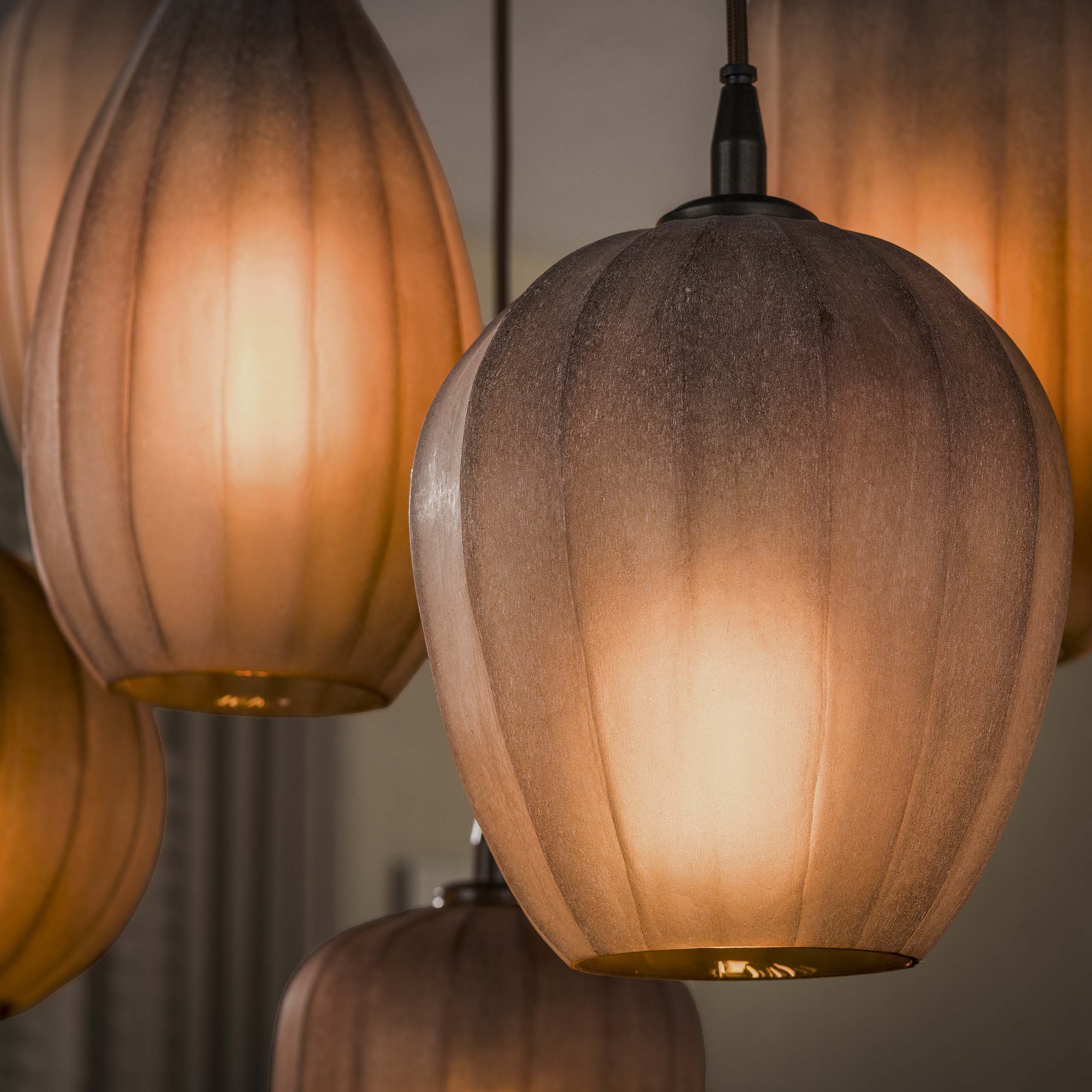 Hanglamp Altura 4+3-lichts / Sienna bruin-frosted - Zijlstra