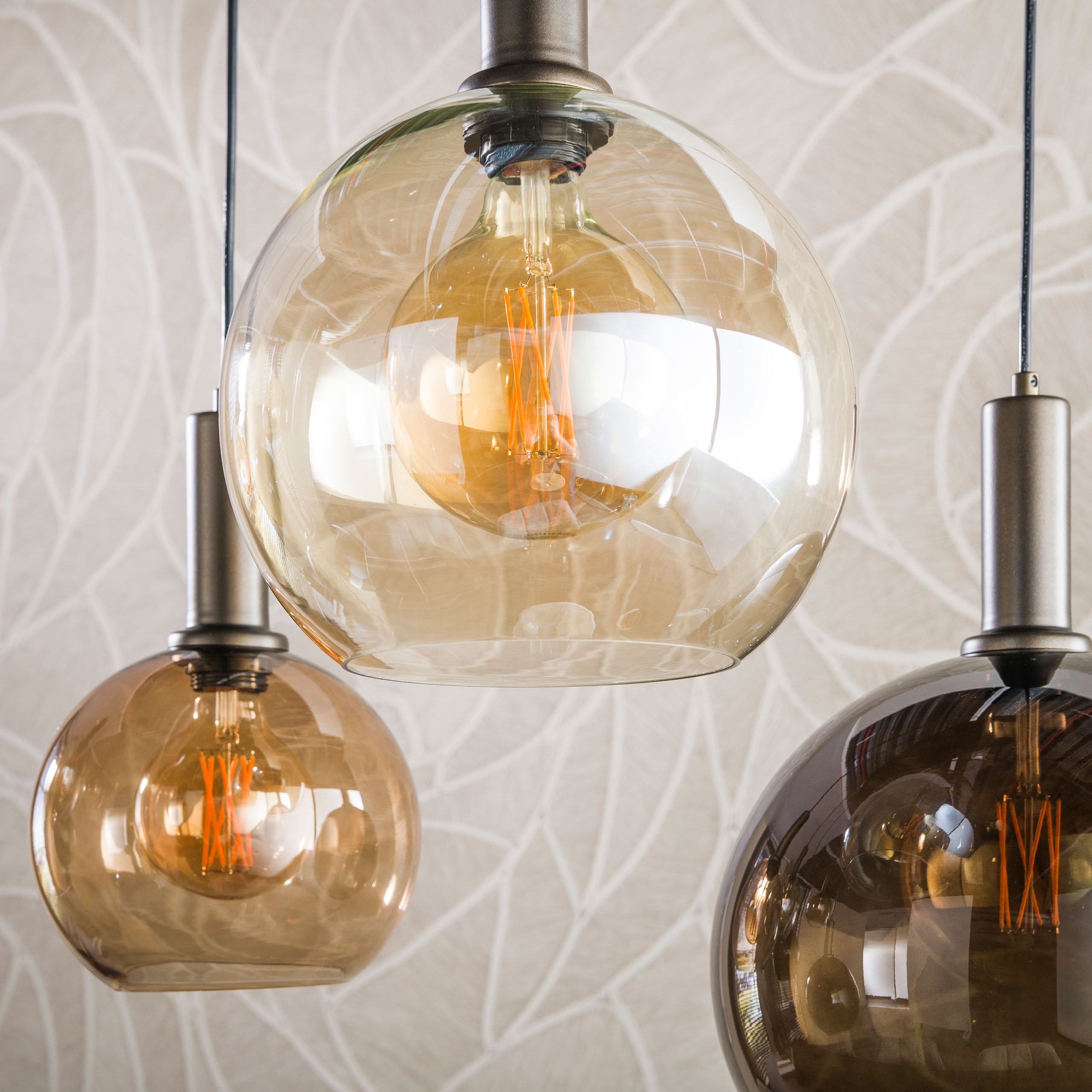 Hanglamp Moka 4+3-lichts / Multi bruin - Zijlstra