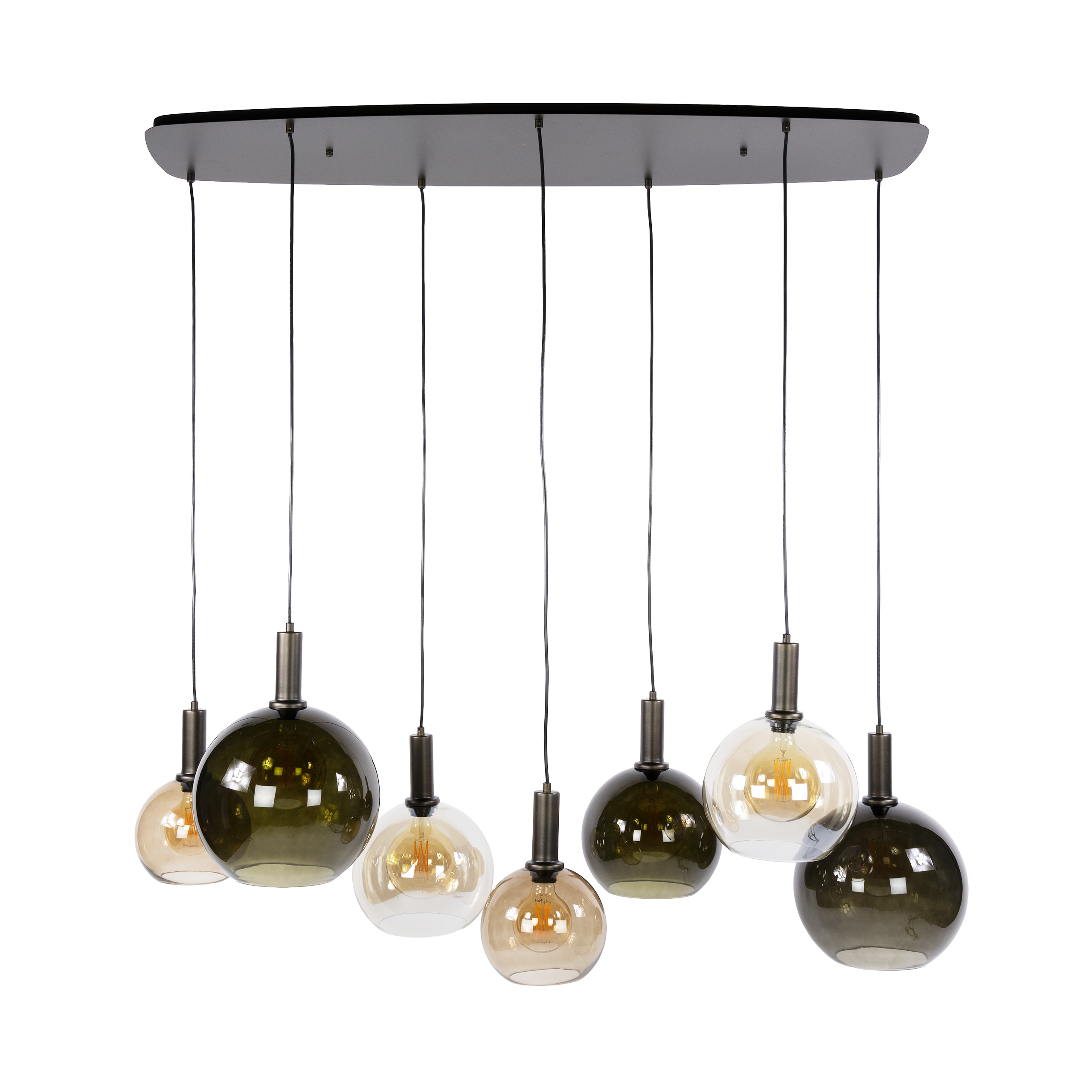 Pendant Light Moka 4+3-light / Multi brown - Zijlstra