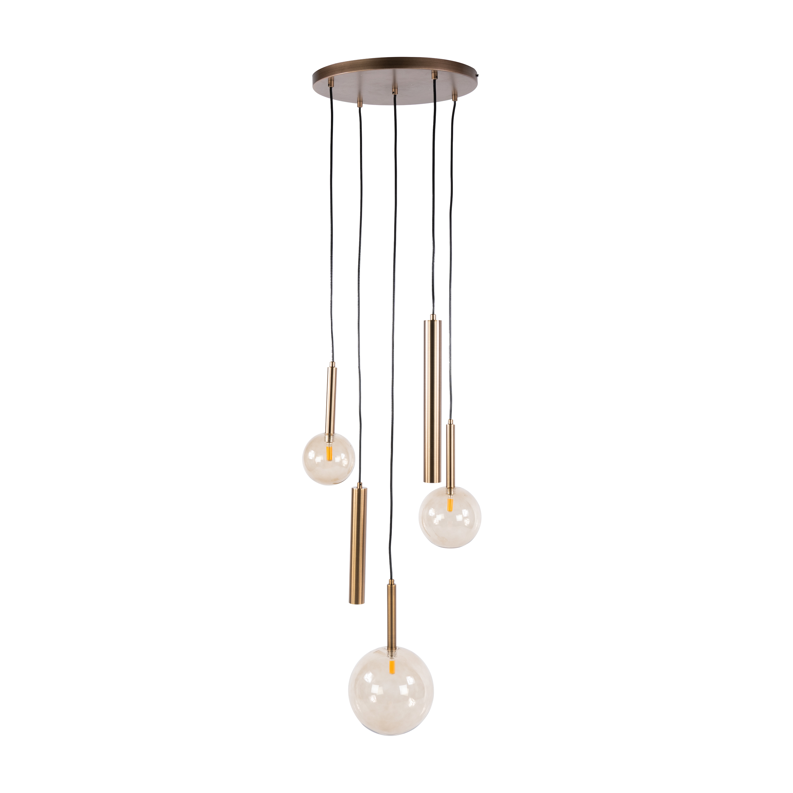 Pendelleuchte Lustra getrapt 5-flammig in Bronze beschichtet (Brons plated) - Emmo Design