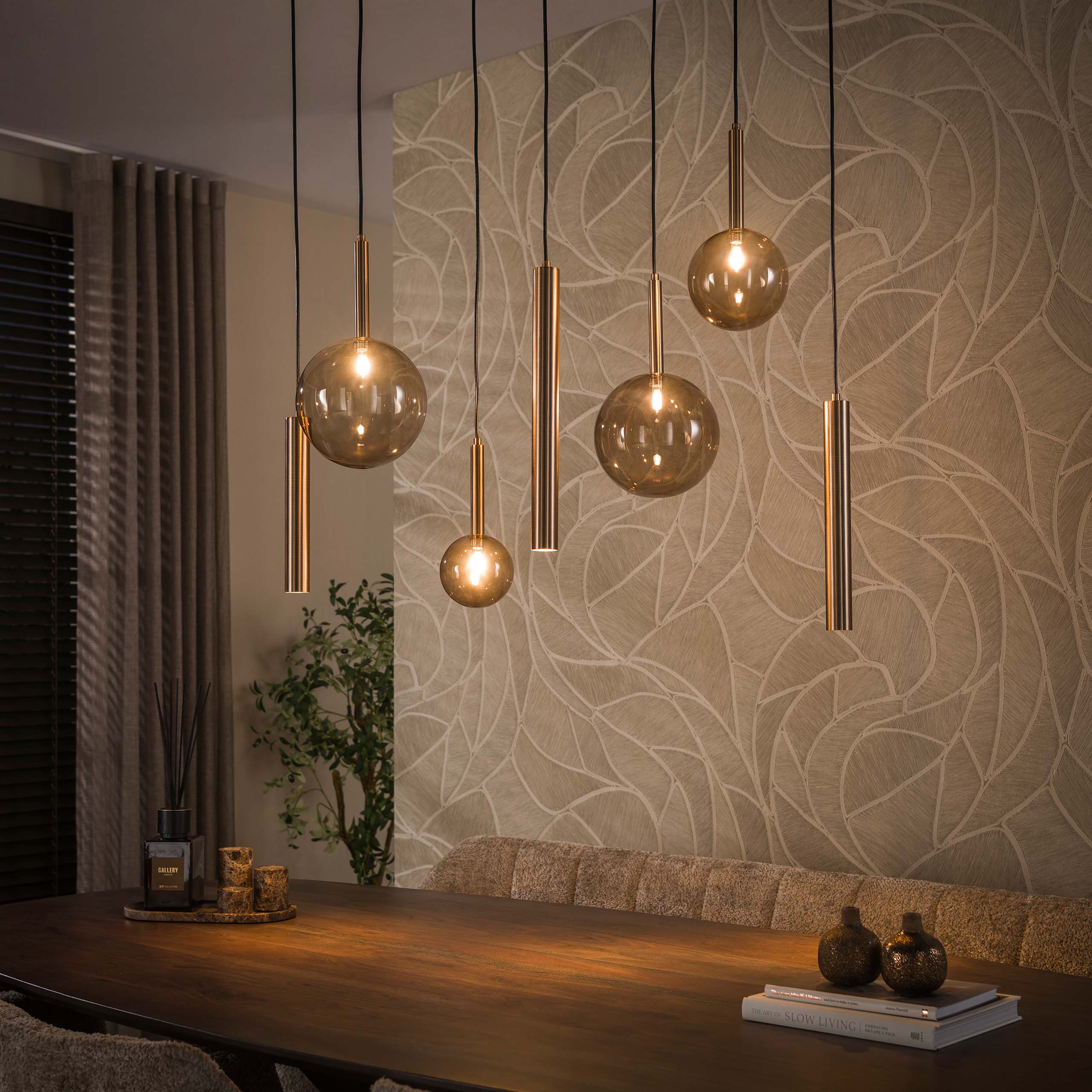 Pendelleuchte Lustra 4+3-flammig in Bronze beschichtet (Brons plated) - Emmo Design