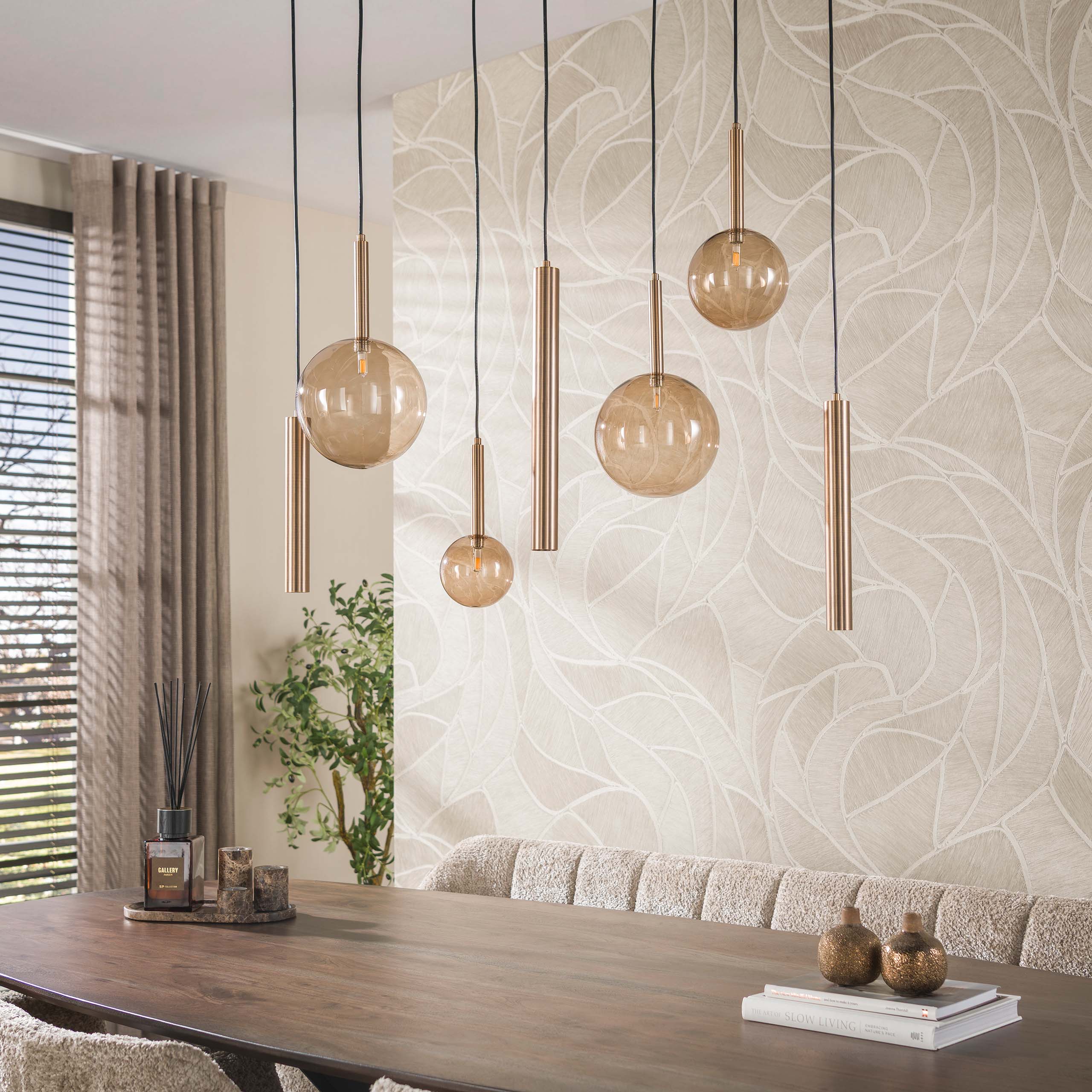 Lámpara colgante Lustra 4+3 luces en bronce bañado (Brons plated) - Emmo Design