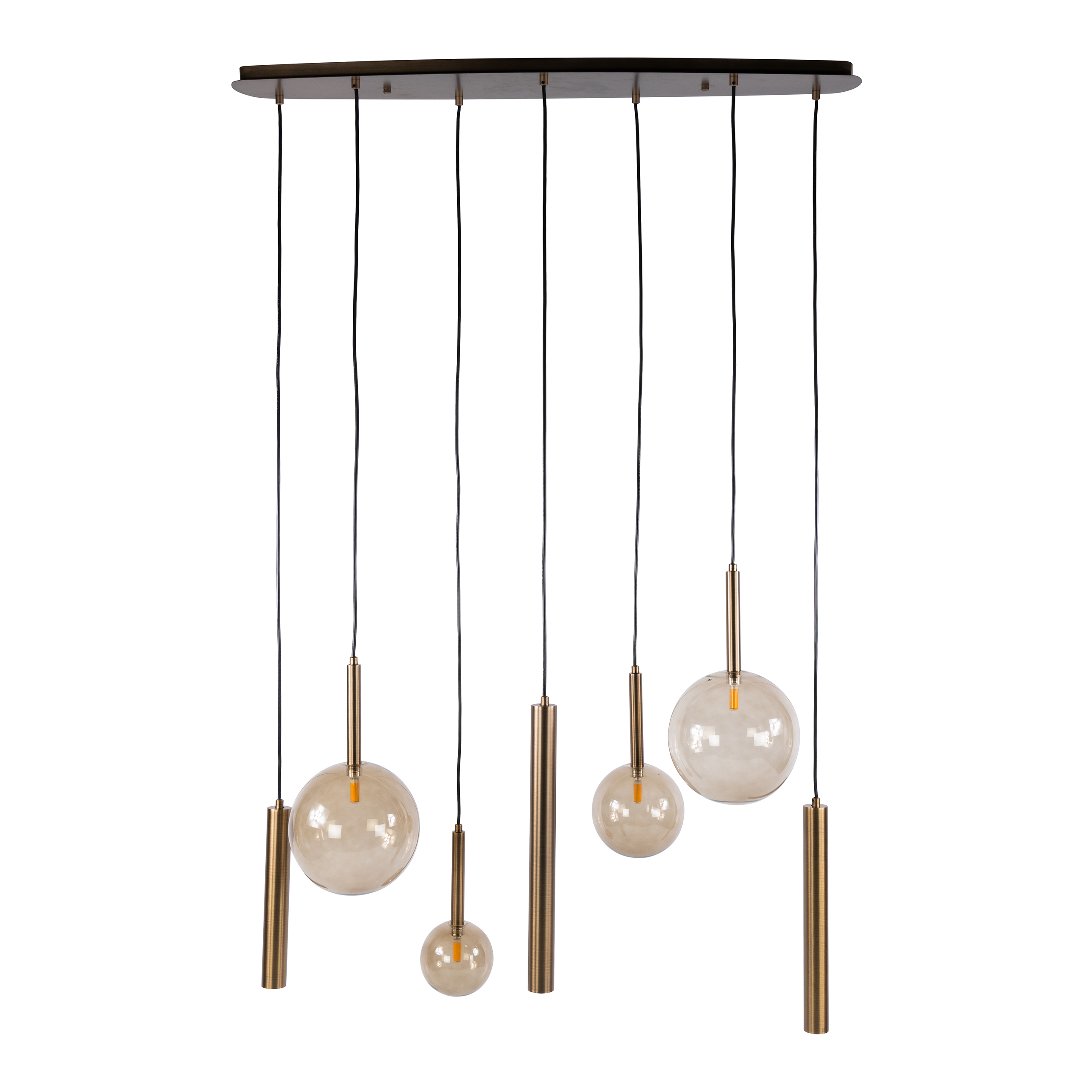 Hanglamp Lustra 4+3-lichts in brons plated - Emmo Design