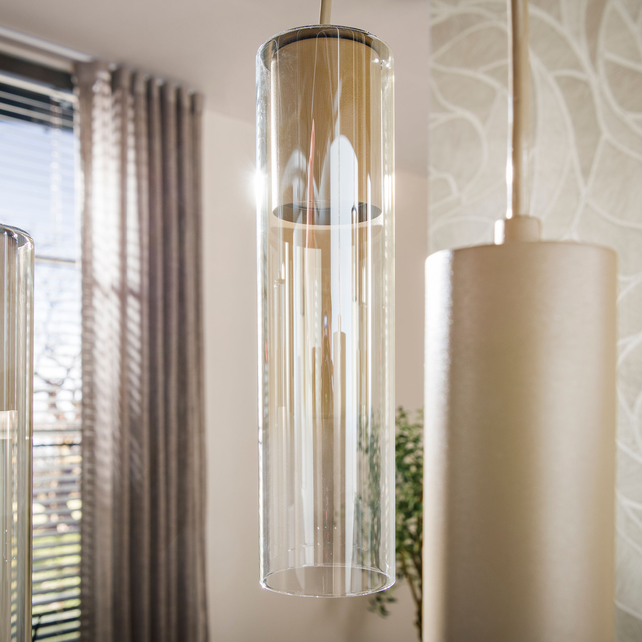 Hanglamp Lungo 4+3-lichts / Beige - Zijlstra