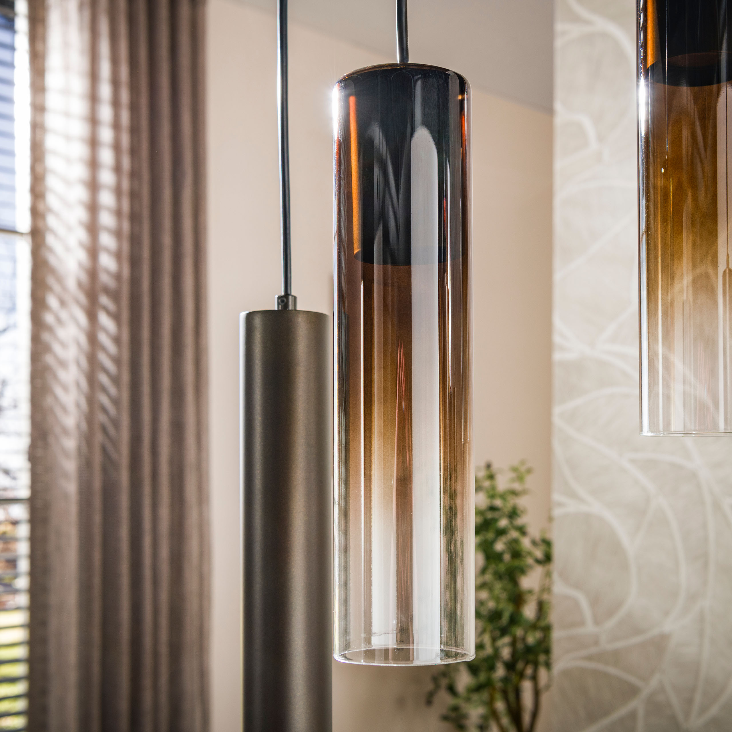 Hanglamp Lungo 5+4-lichts / Sienna bruin - Zijlstra