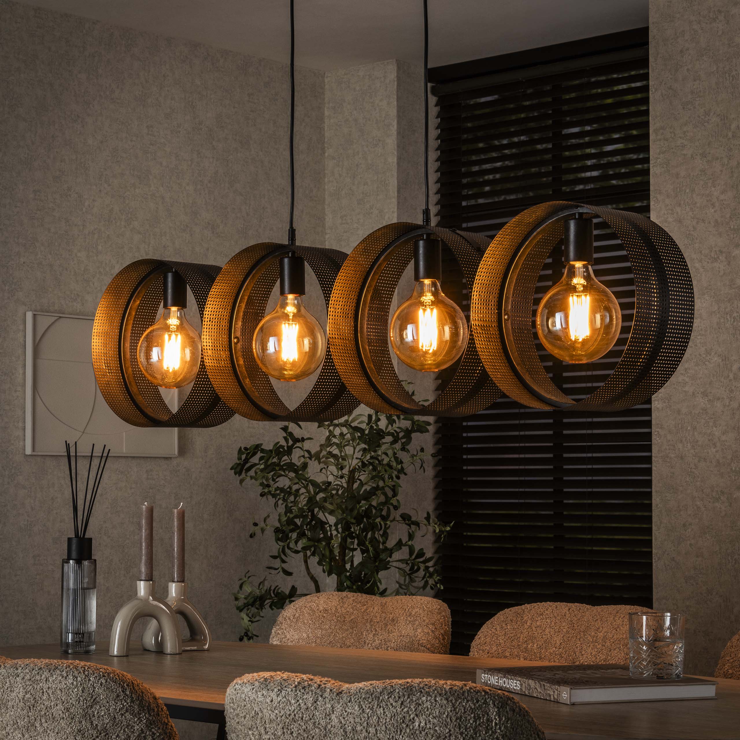 Hanglamp Ring mesh 4-lichts / Charcoal - Zijlstra