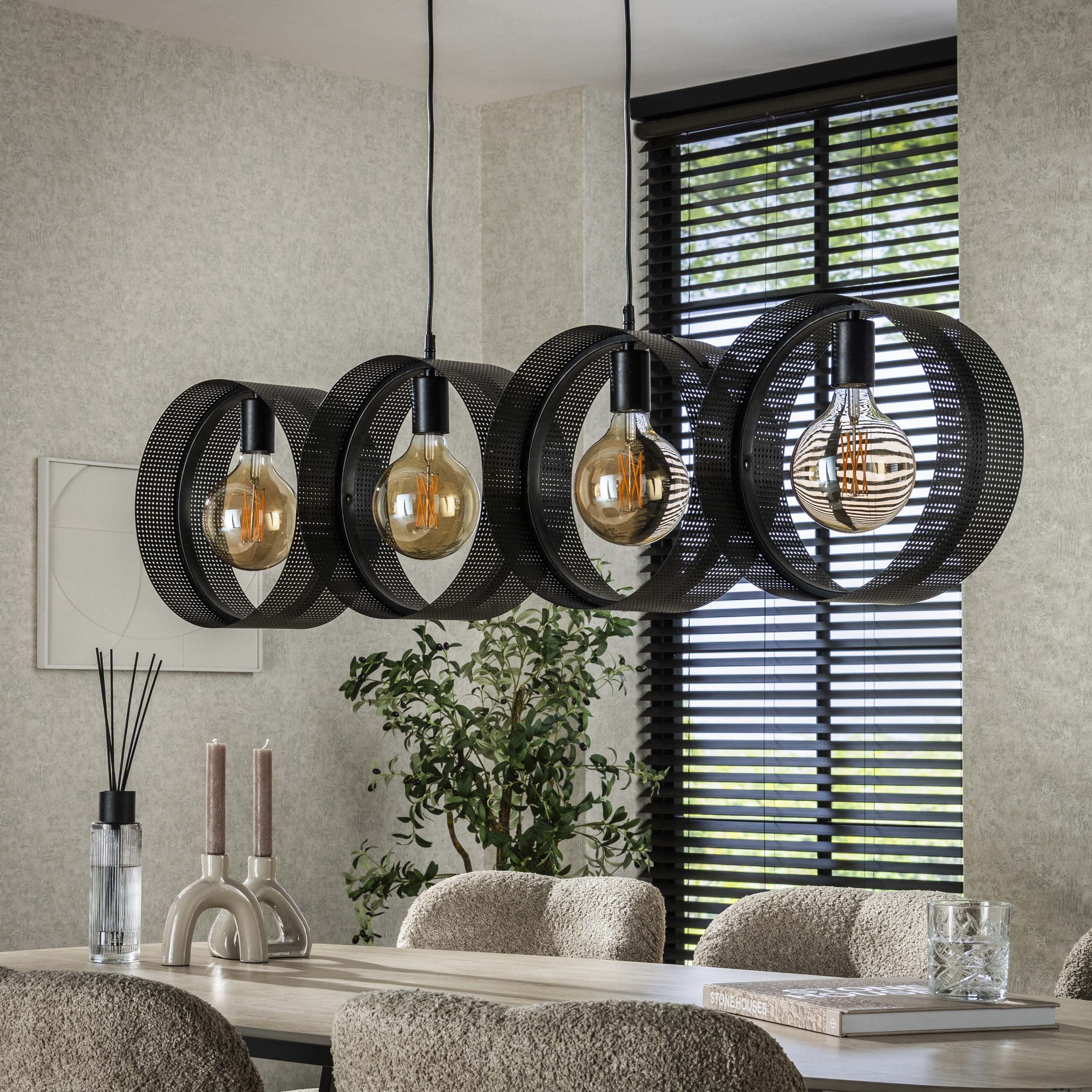 Hanglamp Ring mesh 4-lichts / Charcoal - Zijlstra