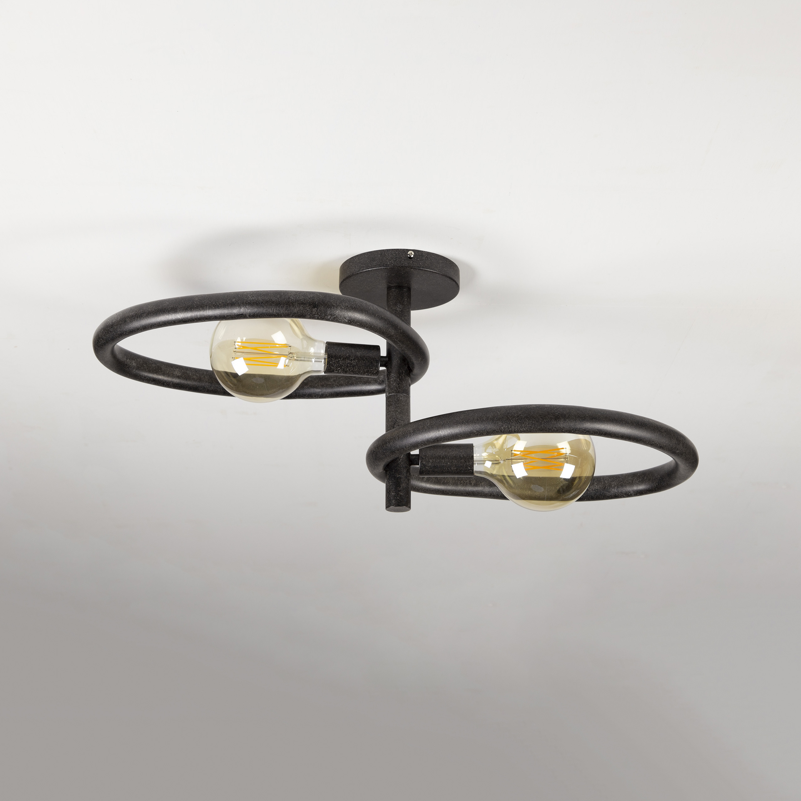 Plafondlamp Pebble 2-lichts / Artic zwart - Zijlstra