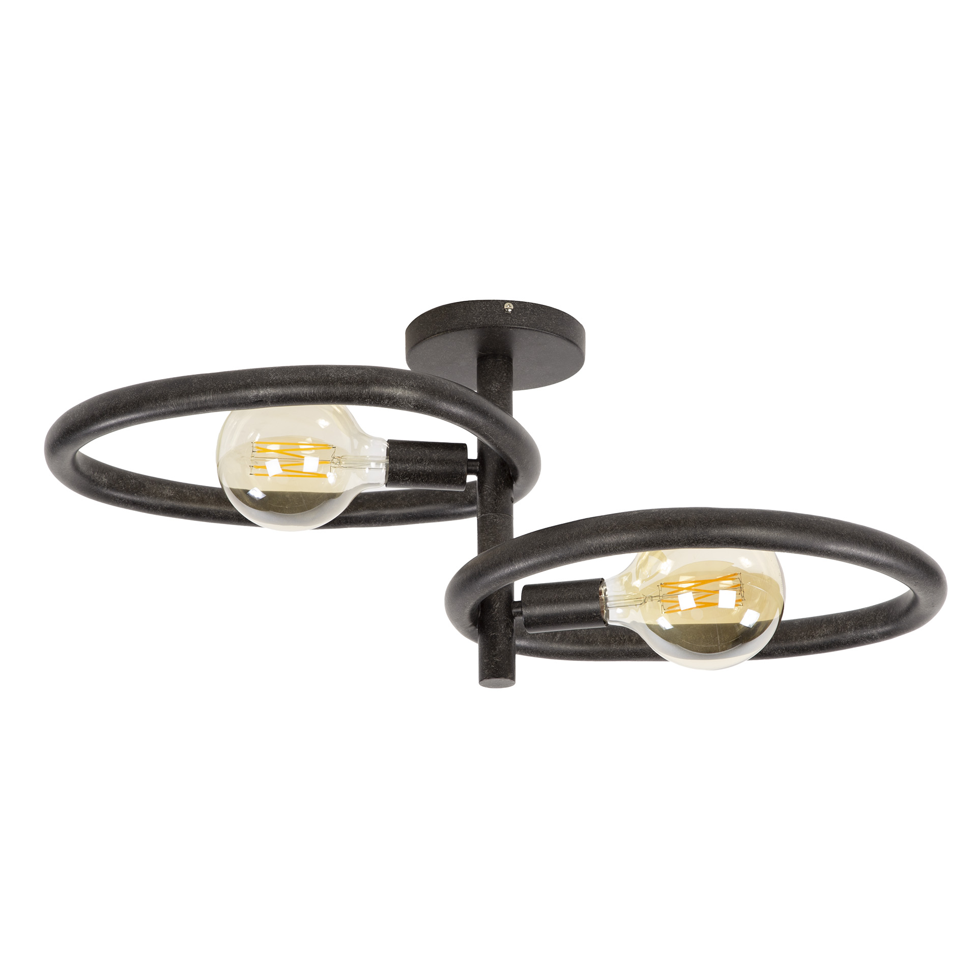Plafondlamp Pebble 2-lichts / Artic zwart - Zijlstra