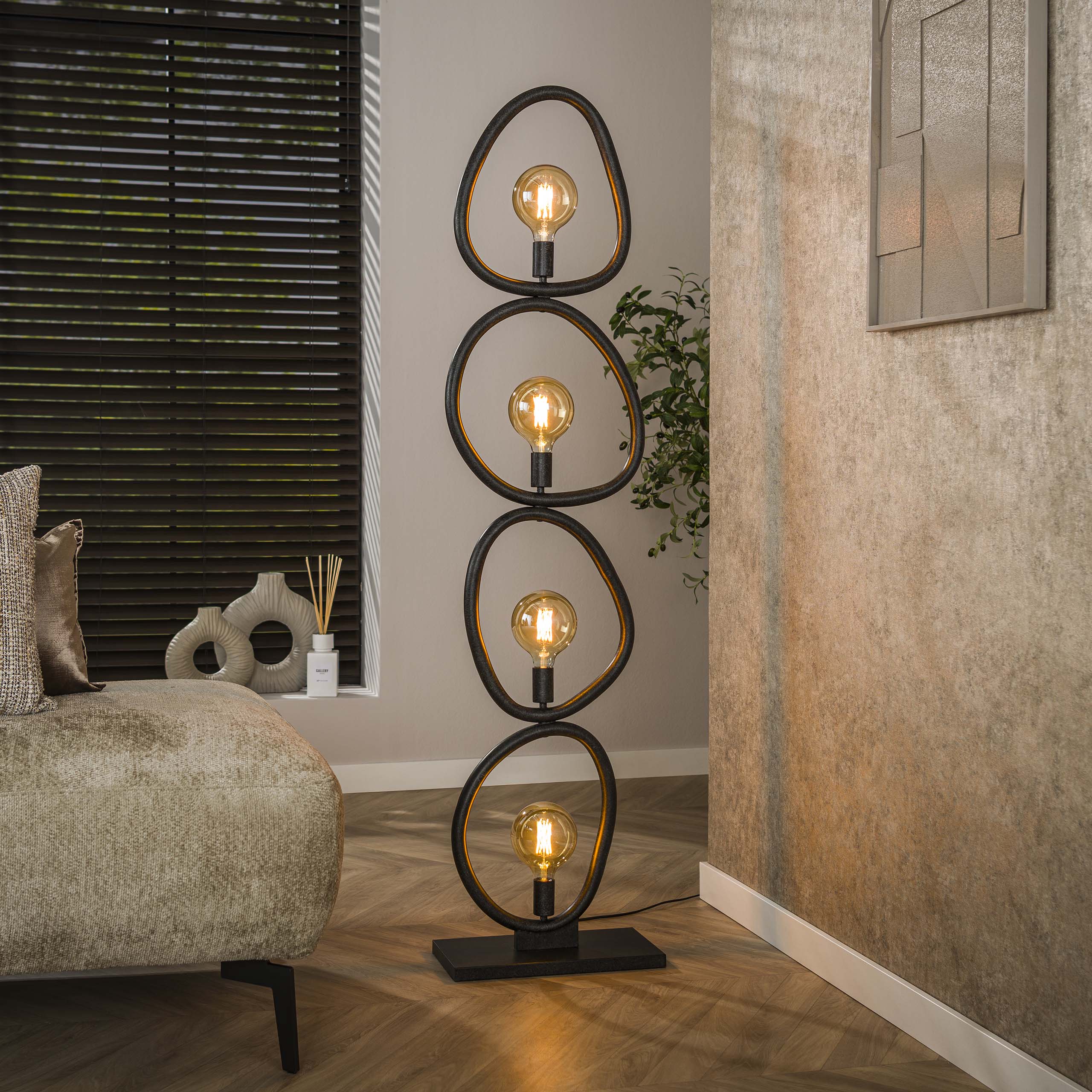 Floor Lamp Pebble 4-light / Artic black - Zijlstra