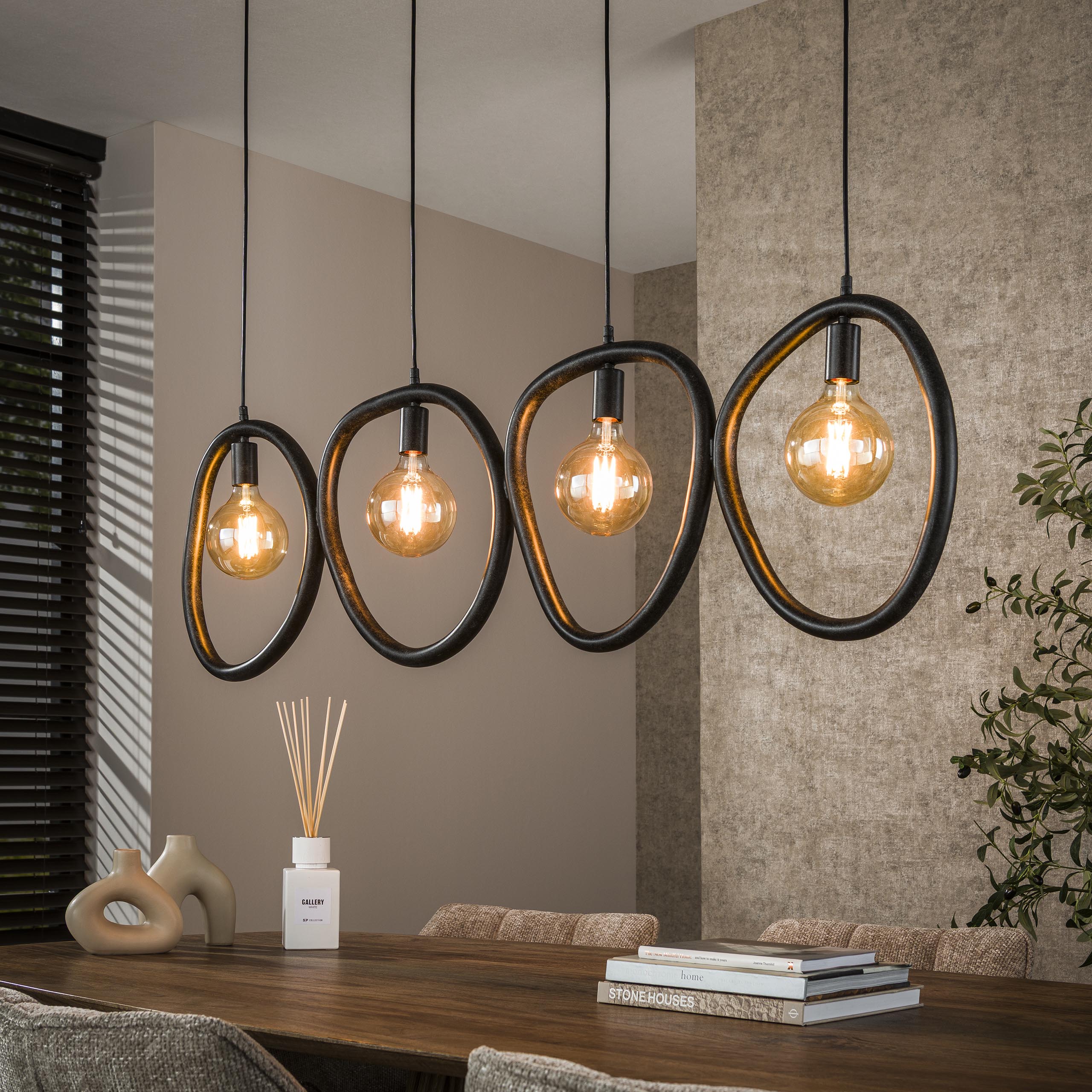 Hanglamp Pebble 4-lichts / Artic zwart - Zijlstra