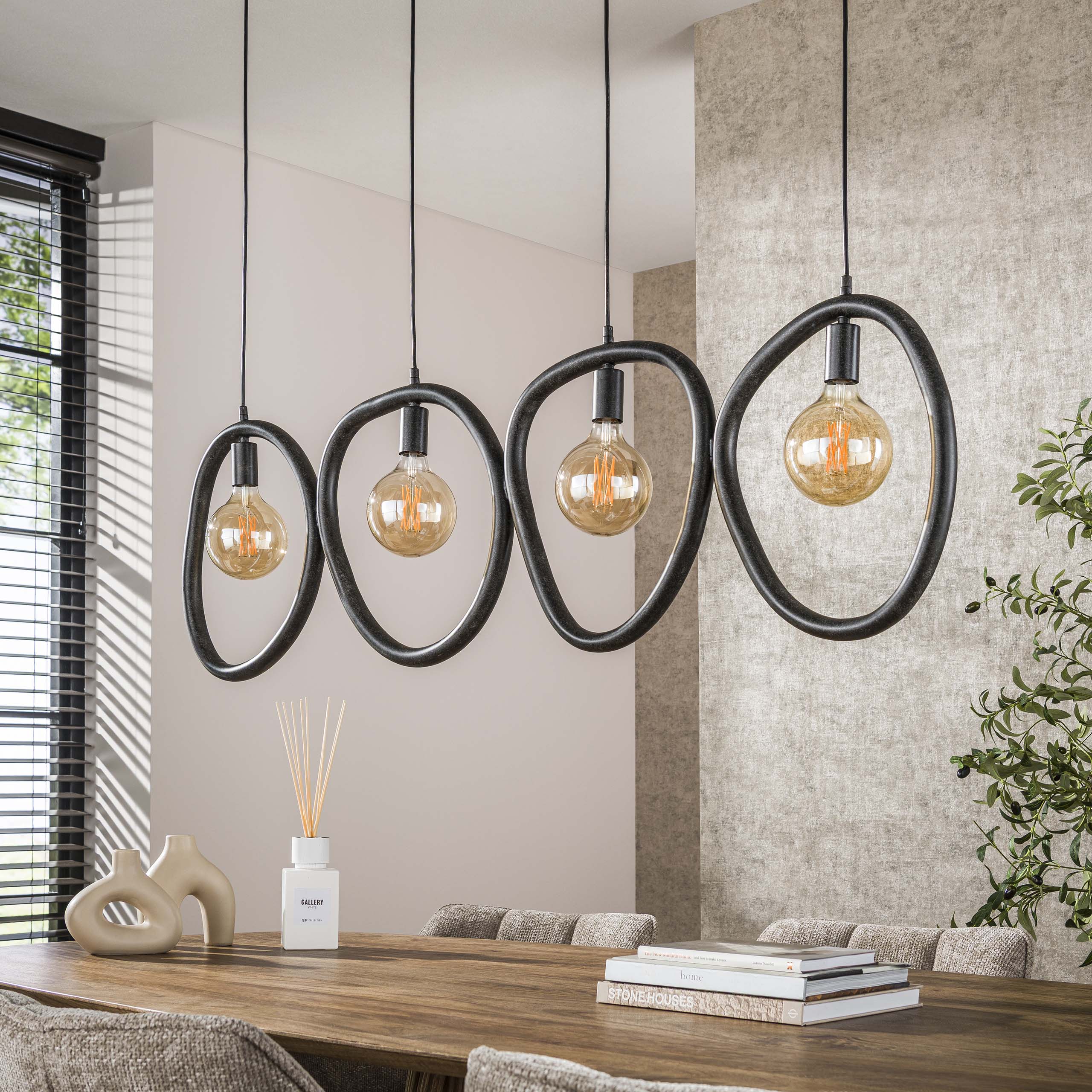 Hanglamp Pebble 4-lichts / Artic zwart - Zijlstra