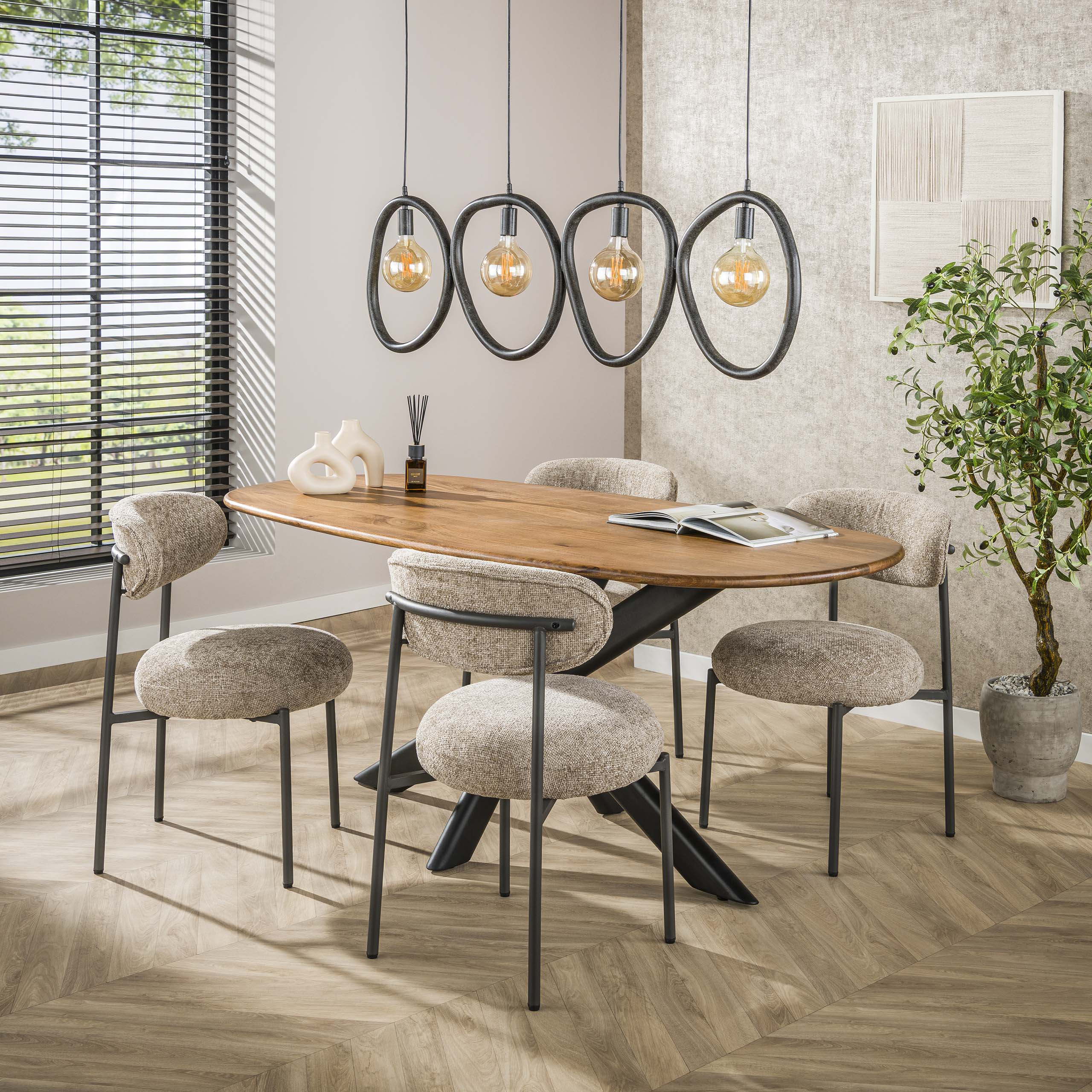 Hanglamp Pebble 4-lichts / Artic zwart - Zijlstra