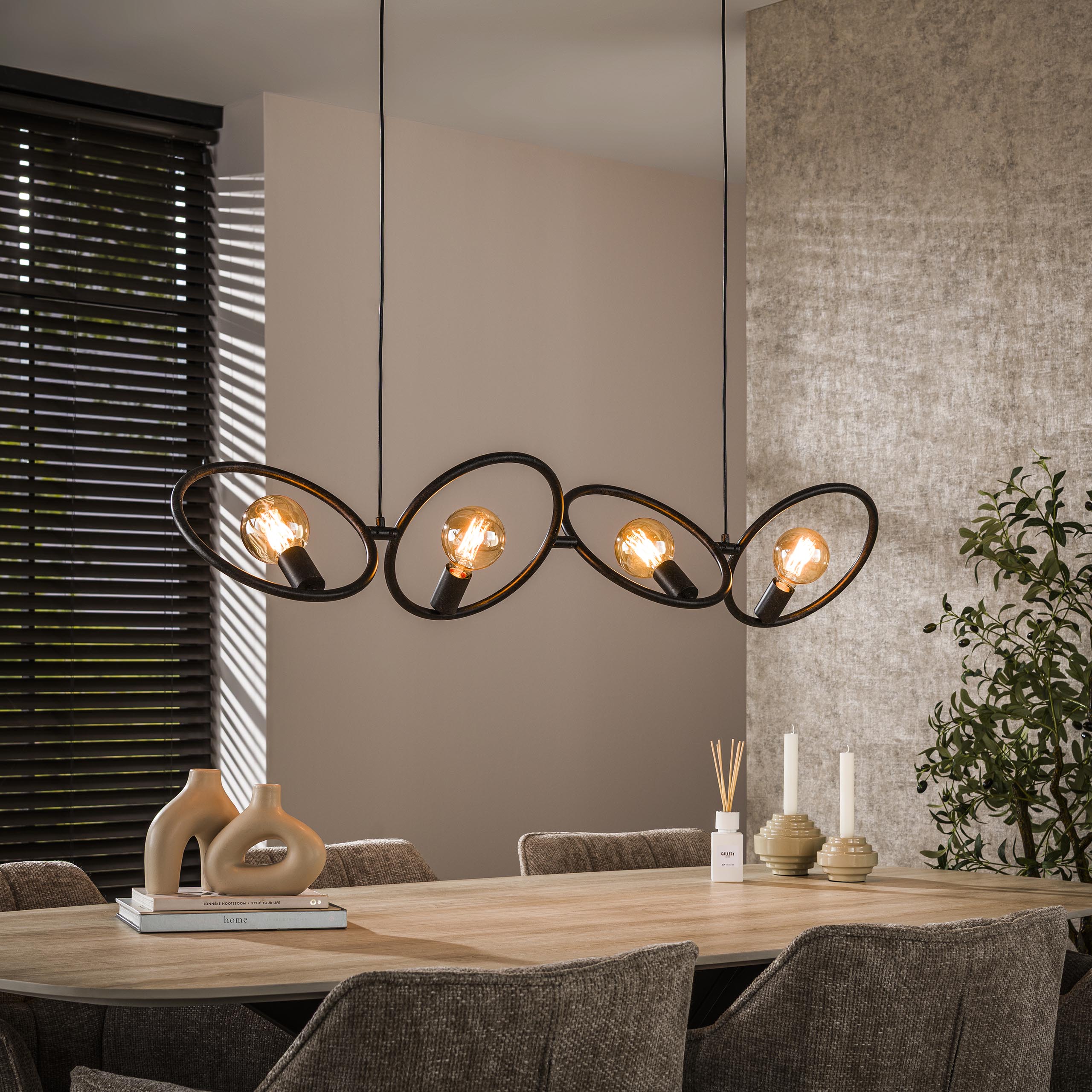 Hanglamp Loop 4-lichts / Artic zwart - Zijlstra