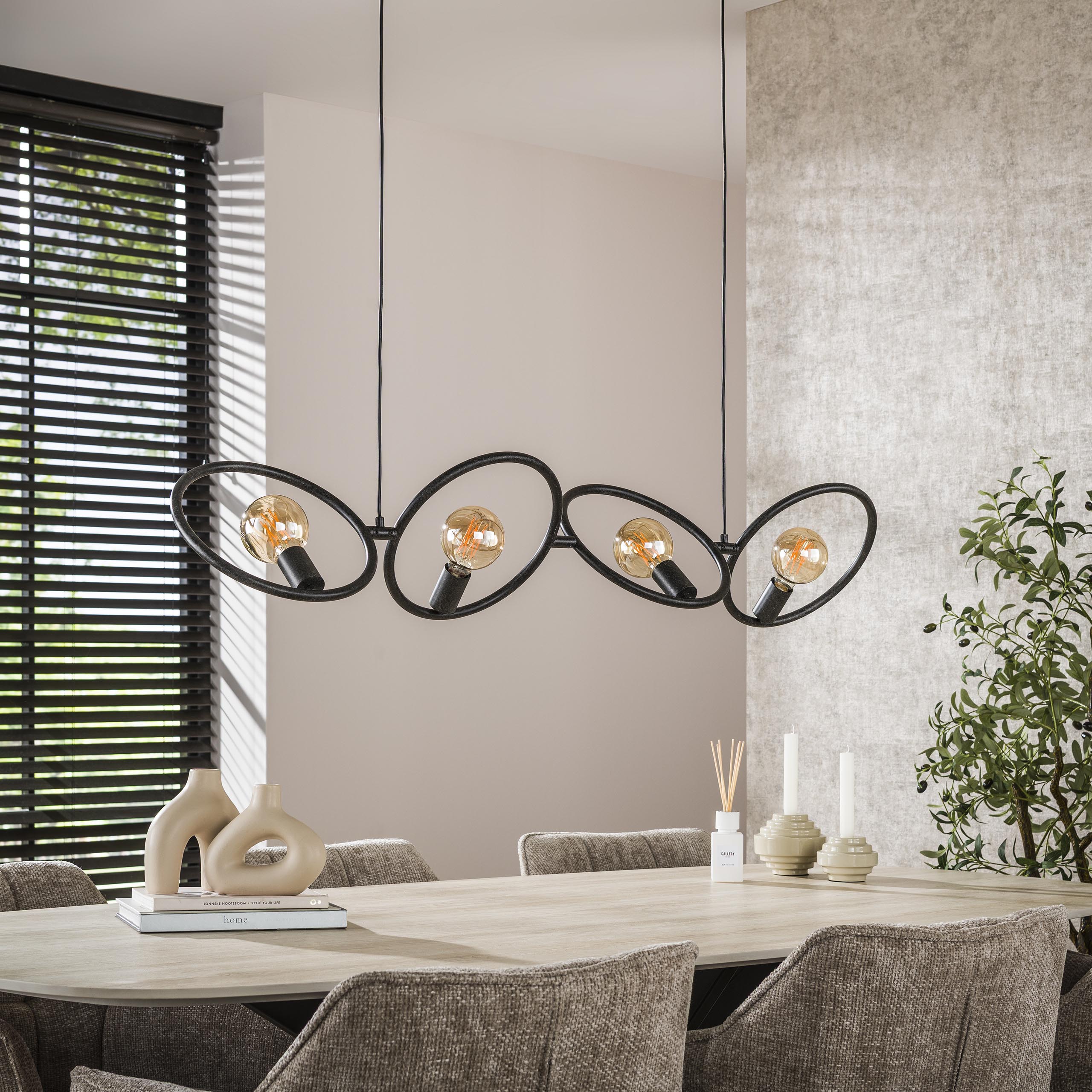 Hanglamp Loop 4-lichts / Artic zwart - Zijlstra
